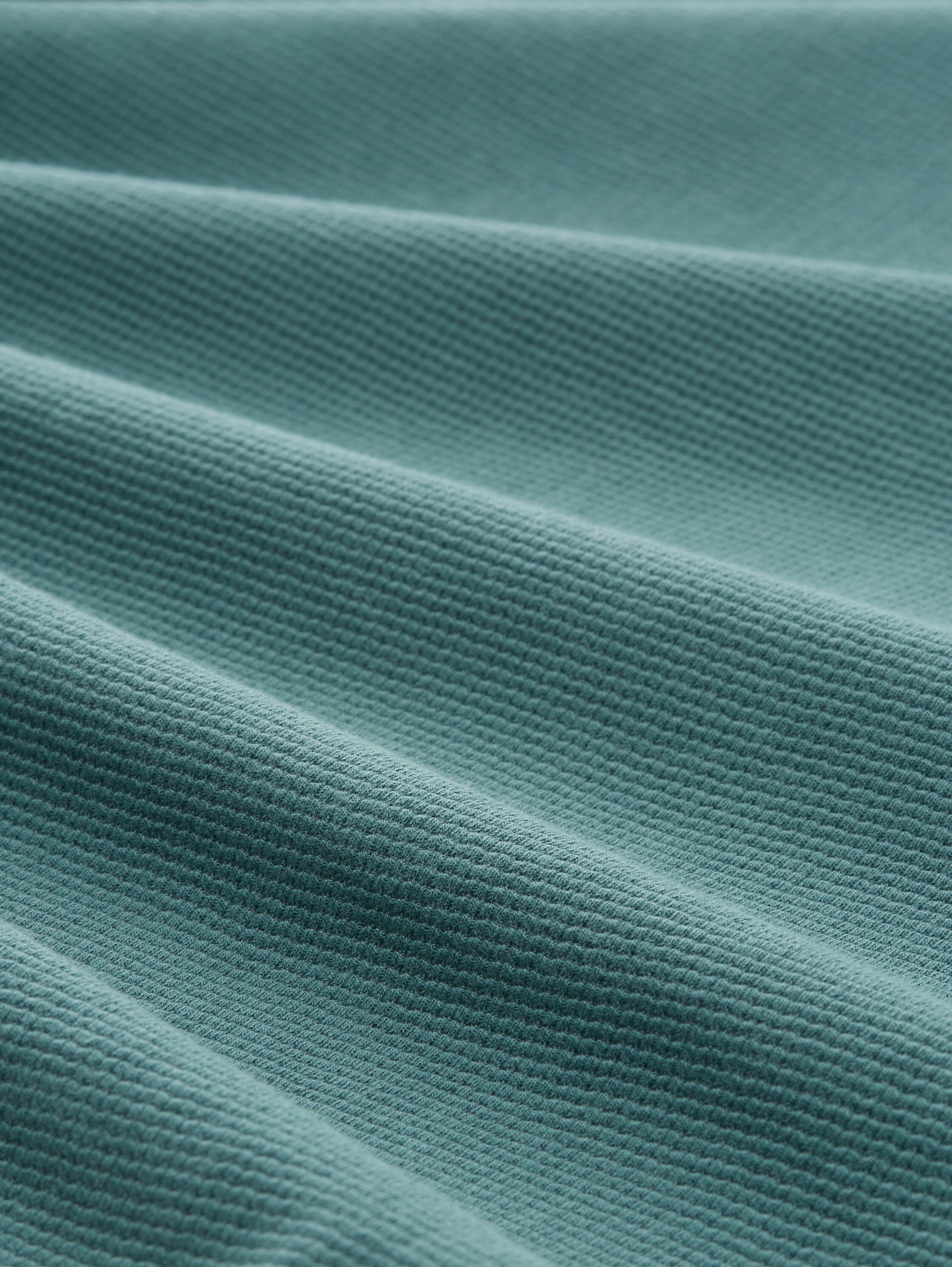 Top à manches 3/4 en coton bio - Sea Pine Green - Vue de la matière