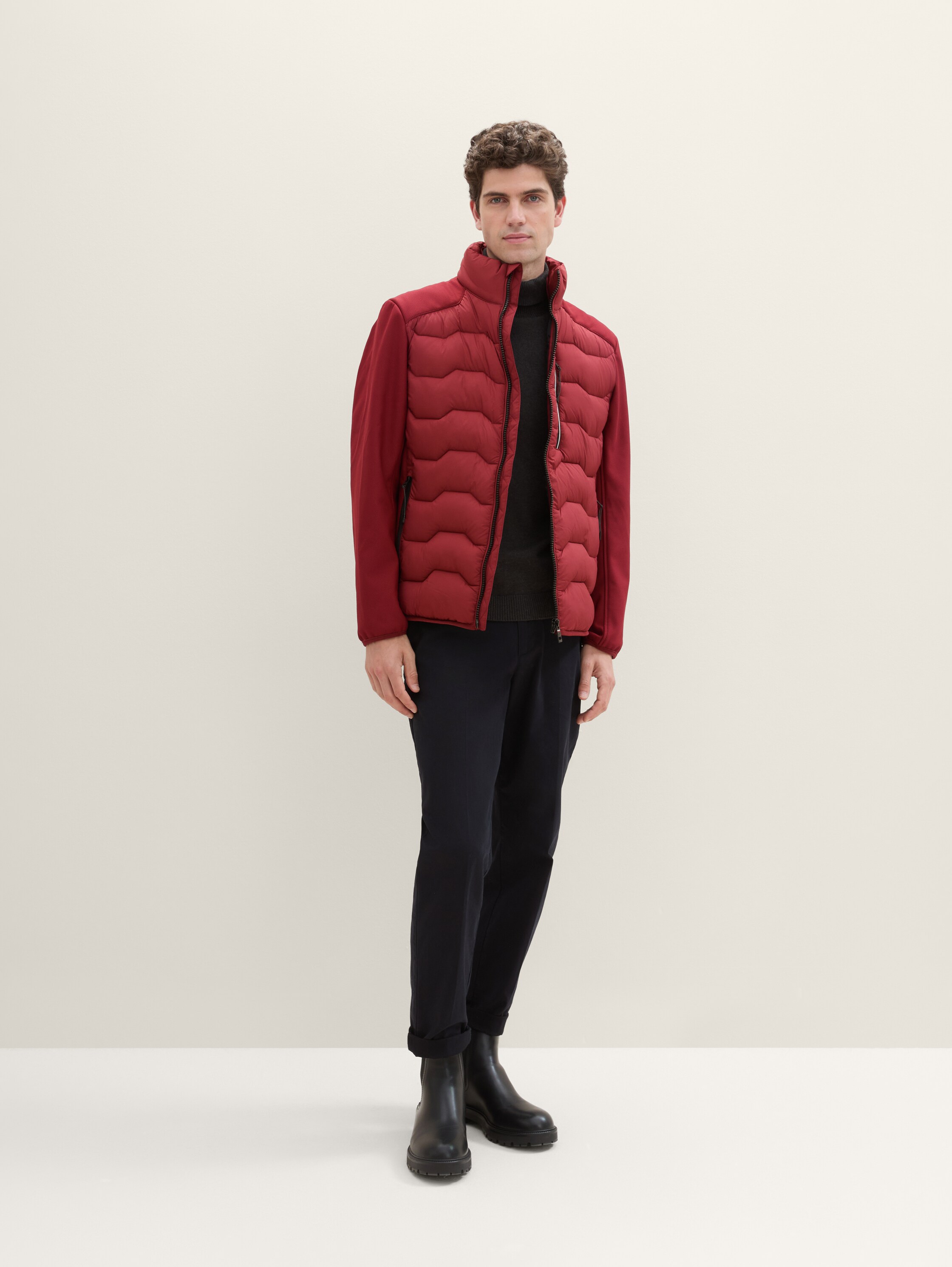 hybride jas met opstaande kraag - burgundy_dark_red - 