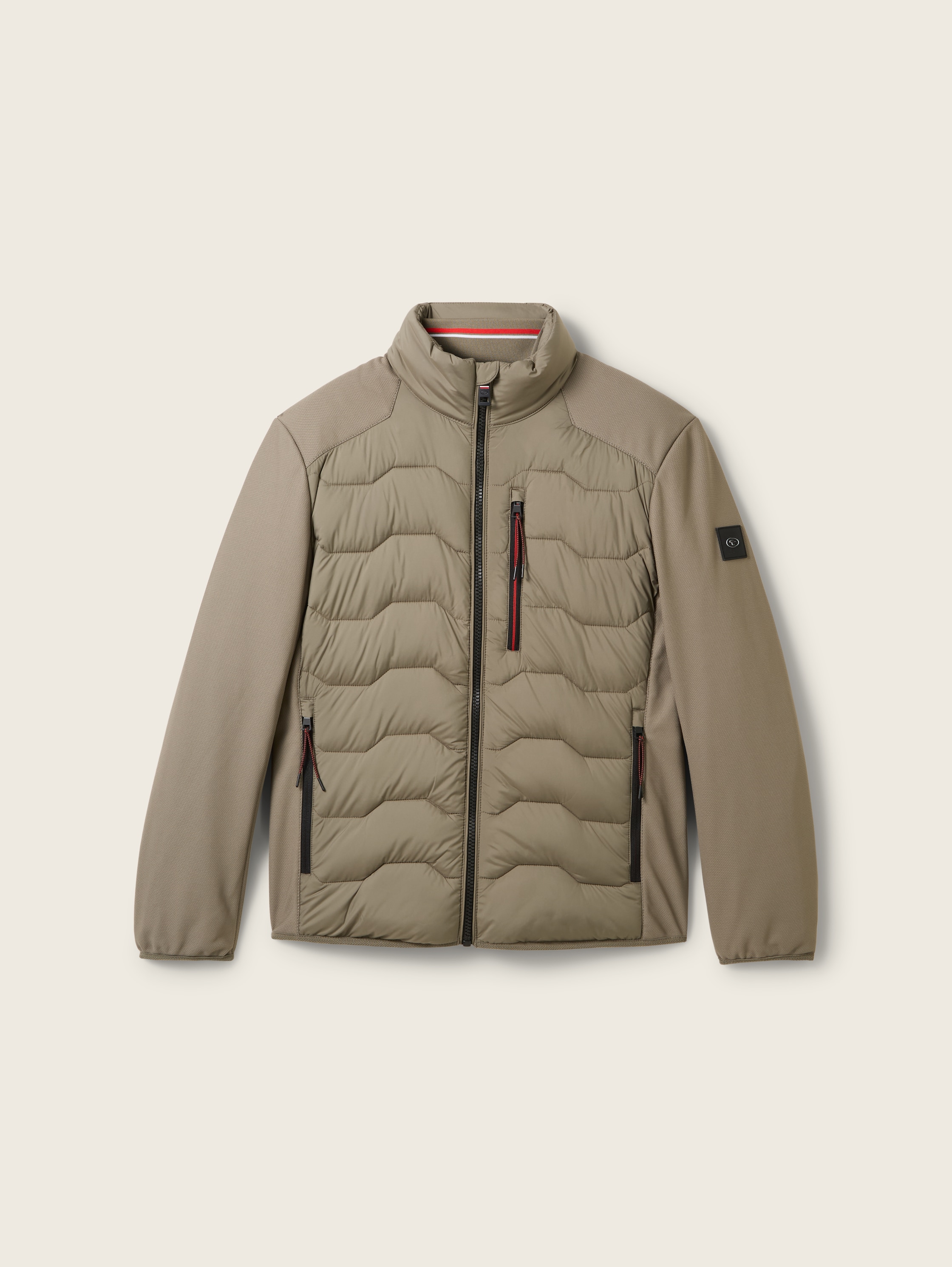 hybride jas met opstaande kraag - smokey_olive_green - 