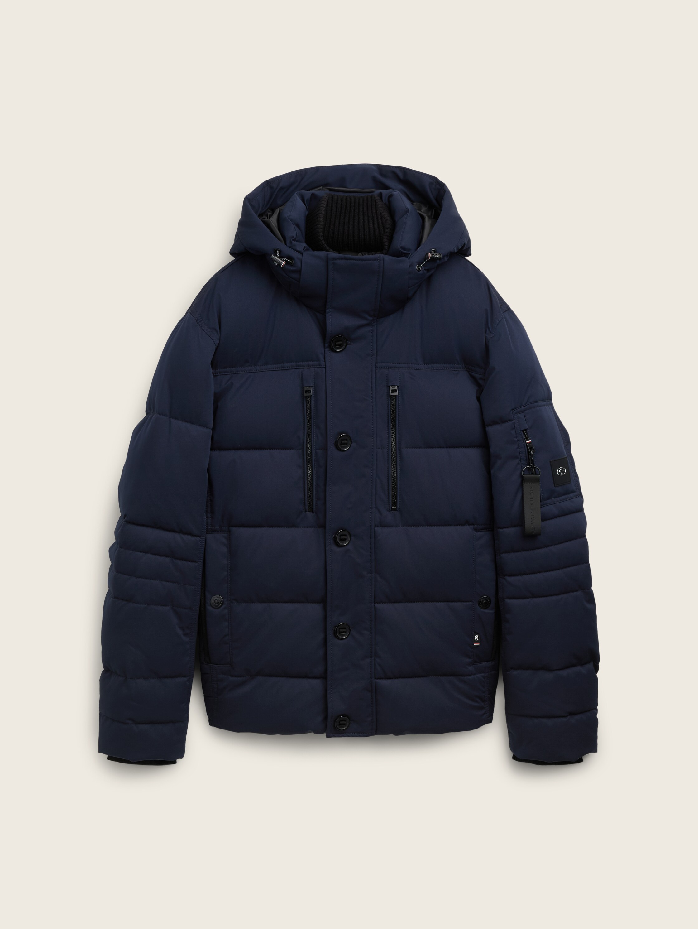 Puffer jacket with a detachable hood - sky_captain_blue_1 - 