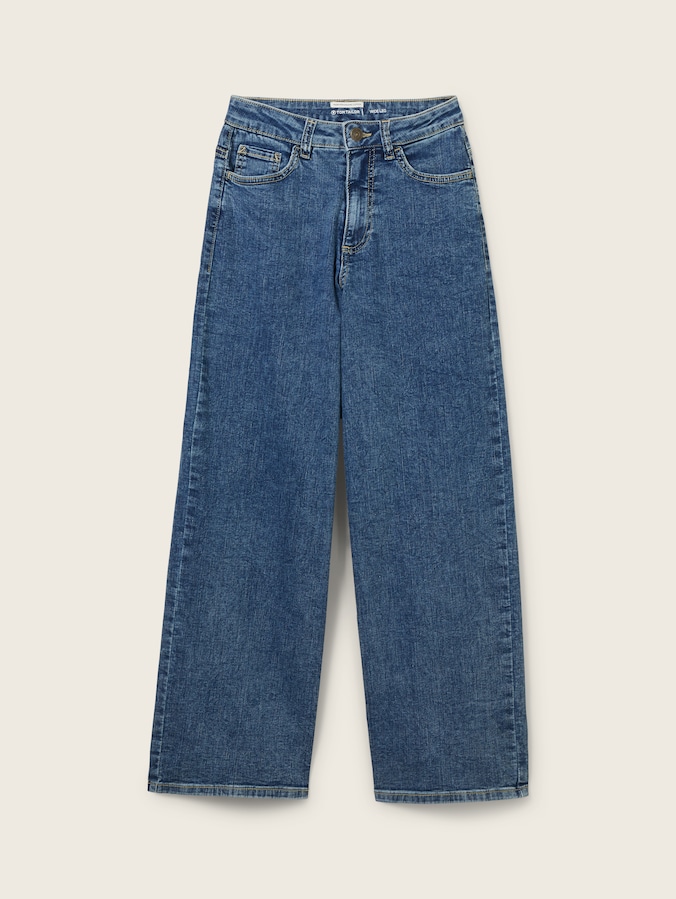 Wide Leg jeans met stretch door Teen Girls, Blue Denim