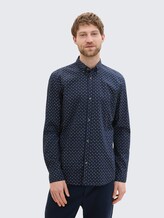 Chemise ajustée à motif - navy white minimal design - Découpe Vue de face du modèle