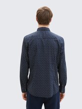 Chemise ajustée à motif - navy white minimal design - Découpe Vue arrière du modèle