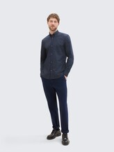 Chemise ajustée à motif - navy white minimal design - Vue de face du modèle