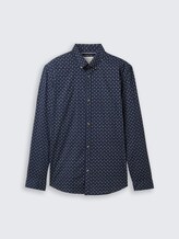 Chemise ajustée à motif - navy white minimal design - Vue de face du produit
