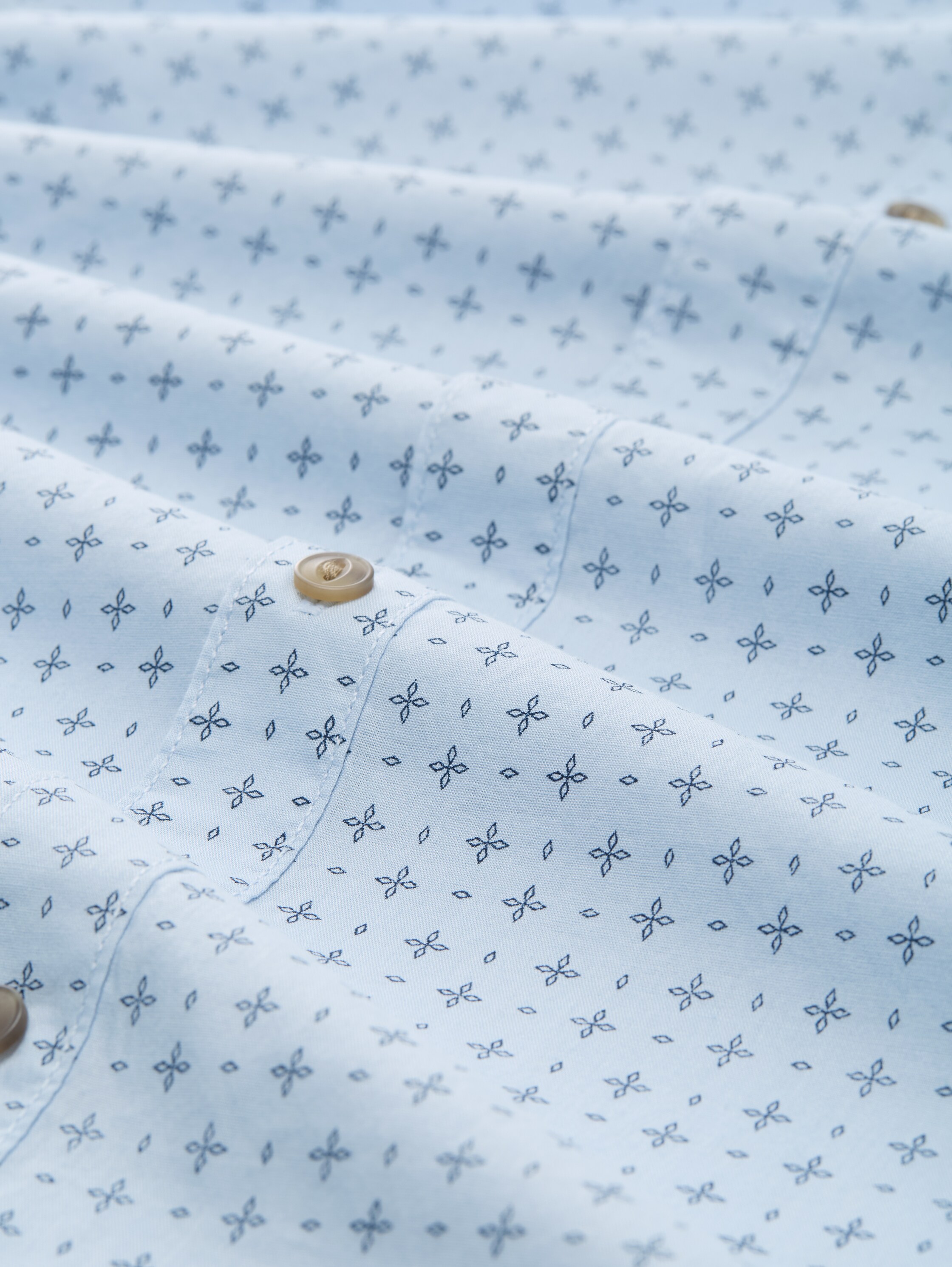 Fitted Hemd mit Muster - light_blue_navy_minimal_design - 