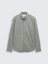 Chemise ajustée à motif - green white mini paisley print - Vue de face du produit