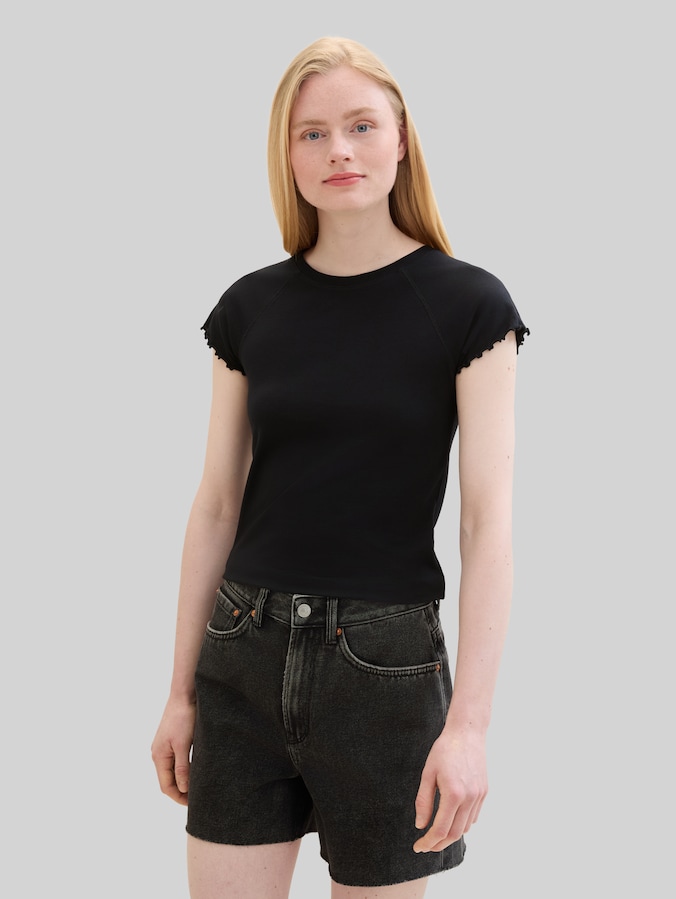 Slim Fit T-Shirt von Denim Female, deep black