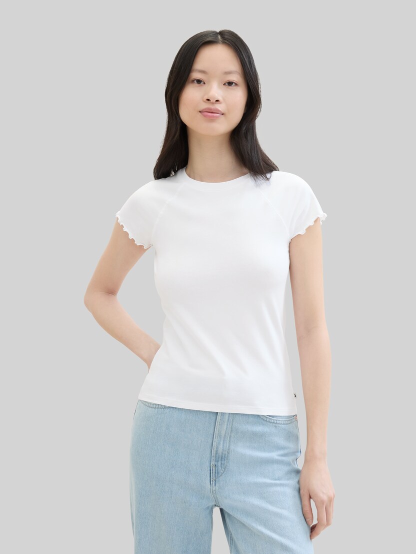 Slim fit T-shirt door Denim Female, White