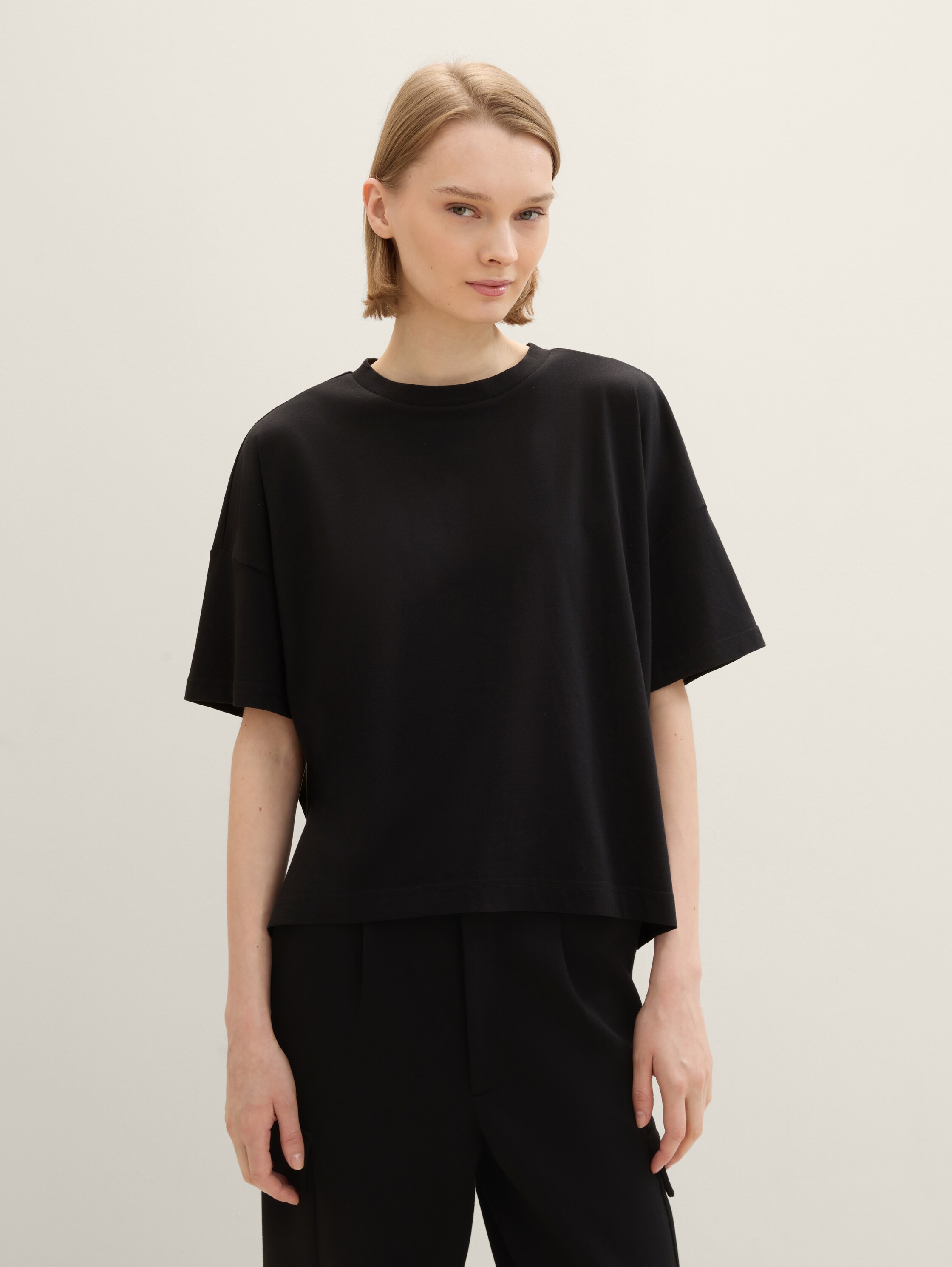 Oversize T-Shirt aus Baumwolle - deep_black_1 - 