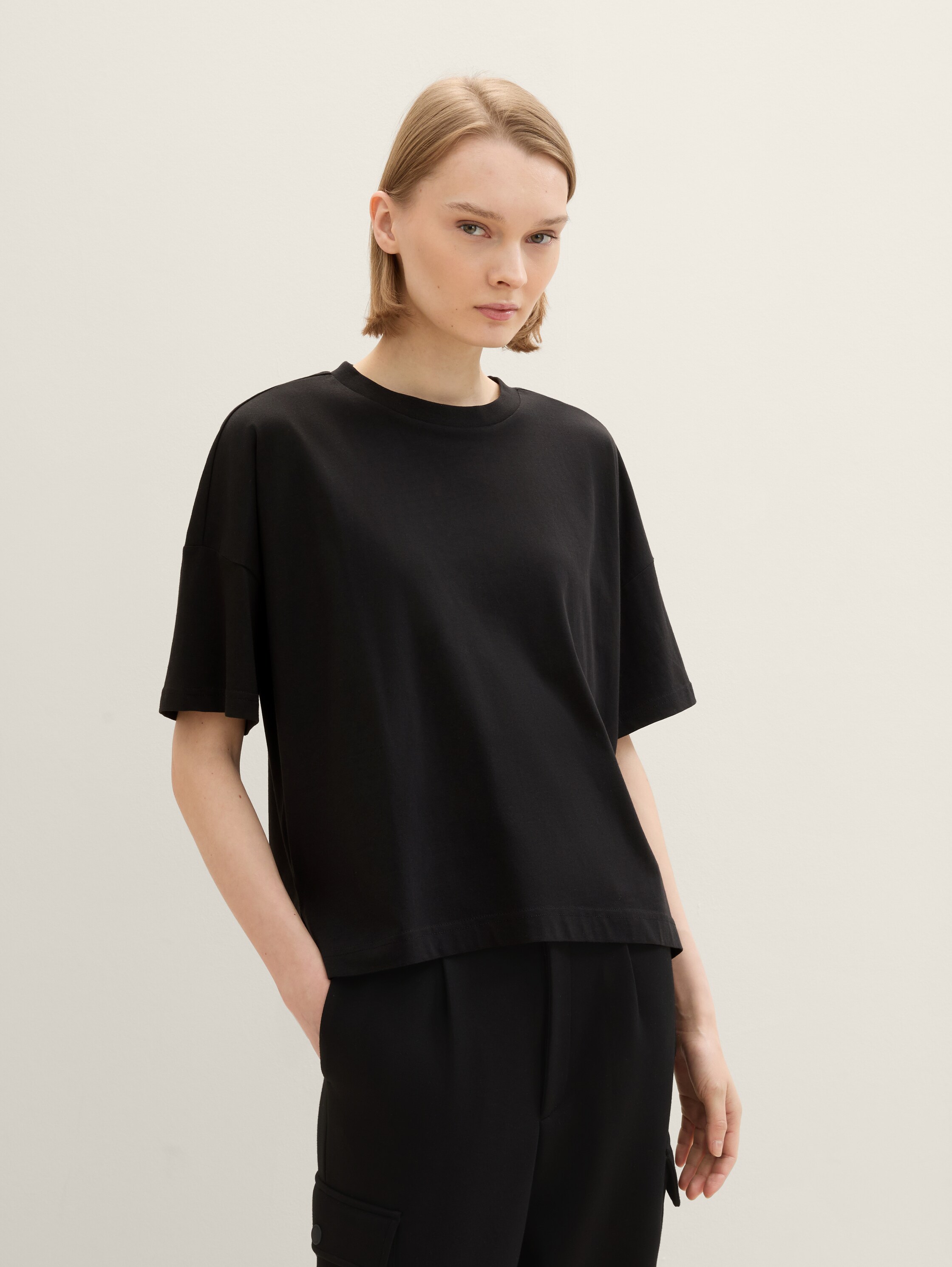 Oversize T-Shirt aus Baumwolle - deep_black_1 - 