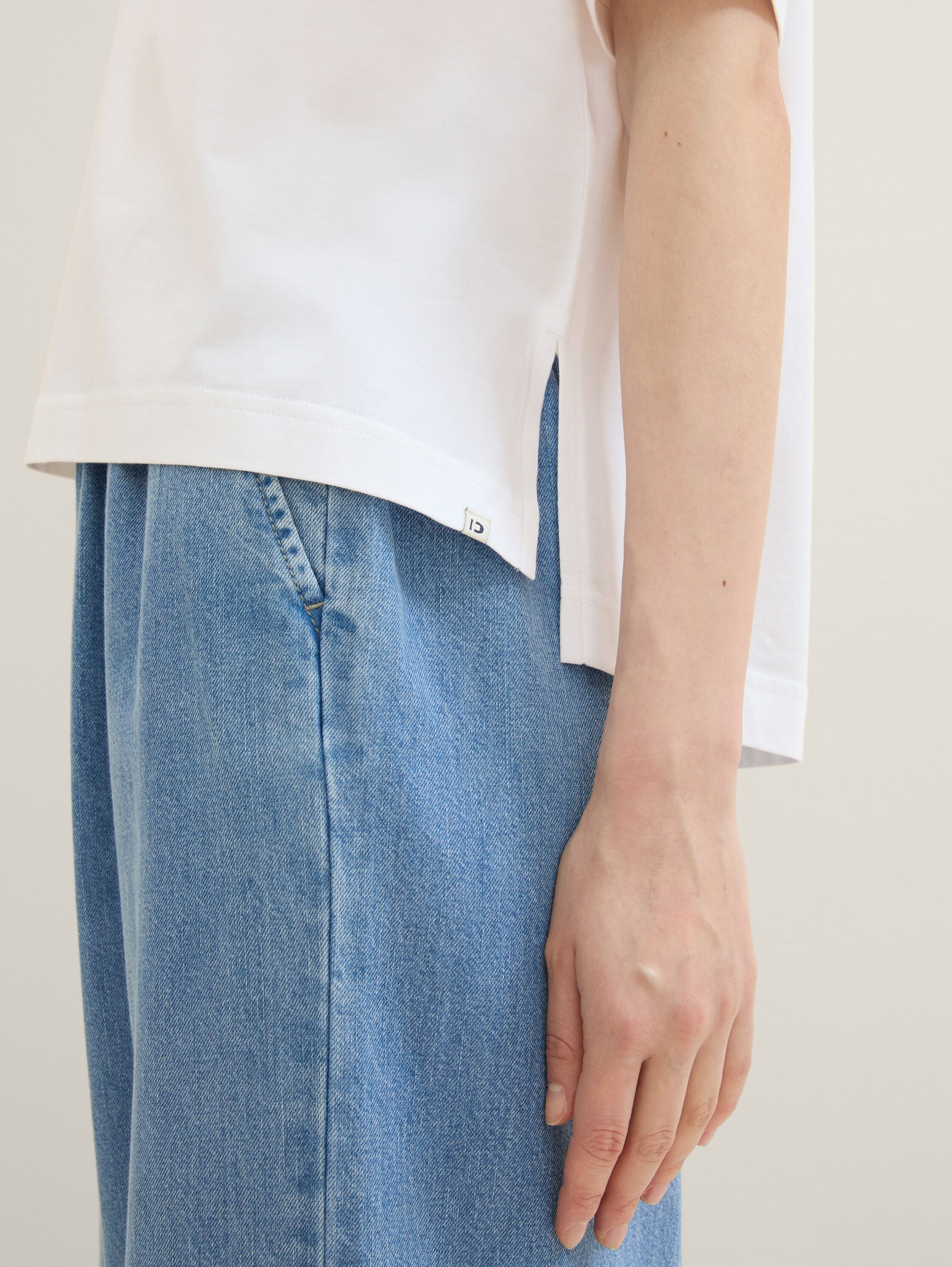 T-shirt van oversized katoen - white - 