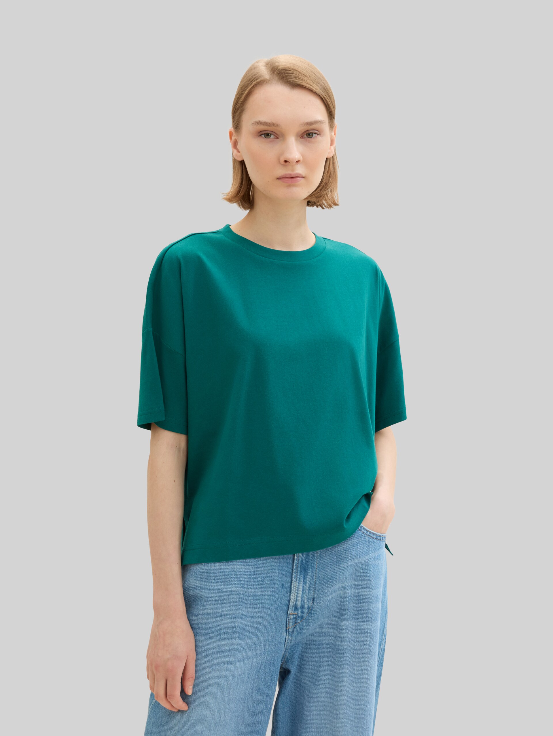 T-shirt van oversized katoen - rough green