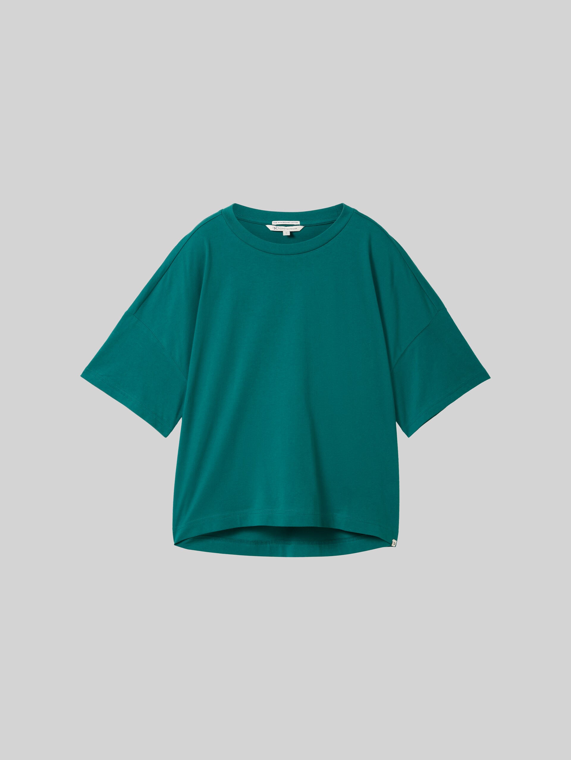 T-shirt van oversized katoen - rough green - Product vooraanzicht