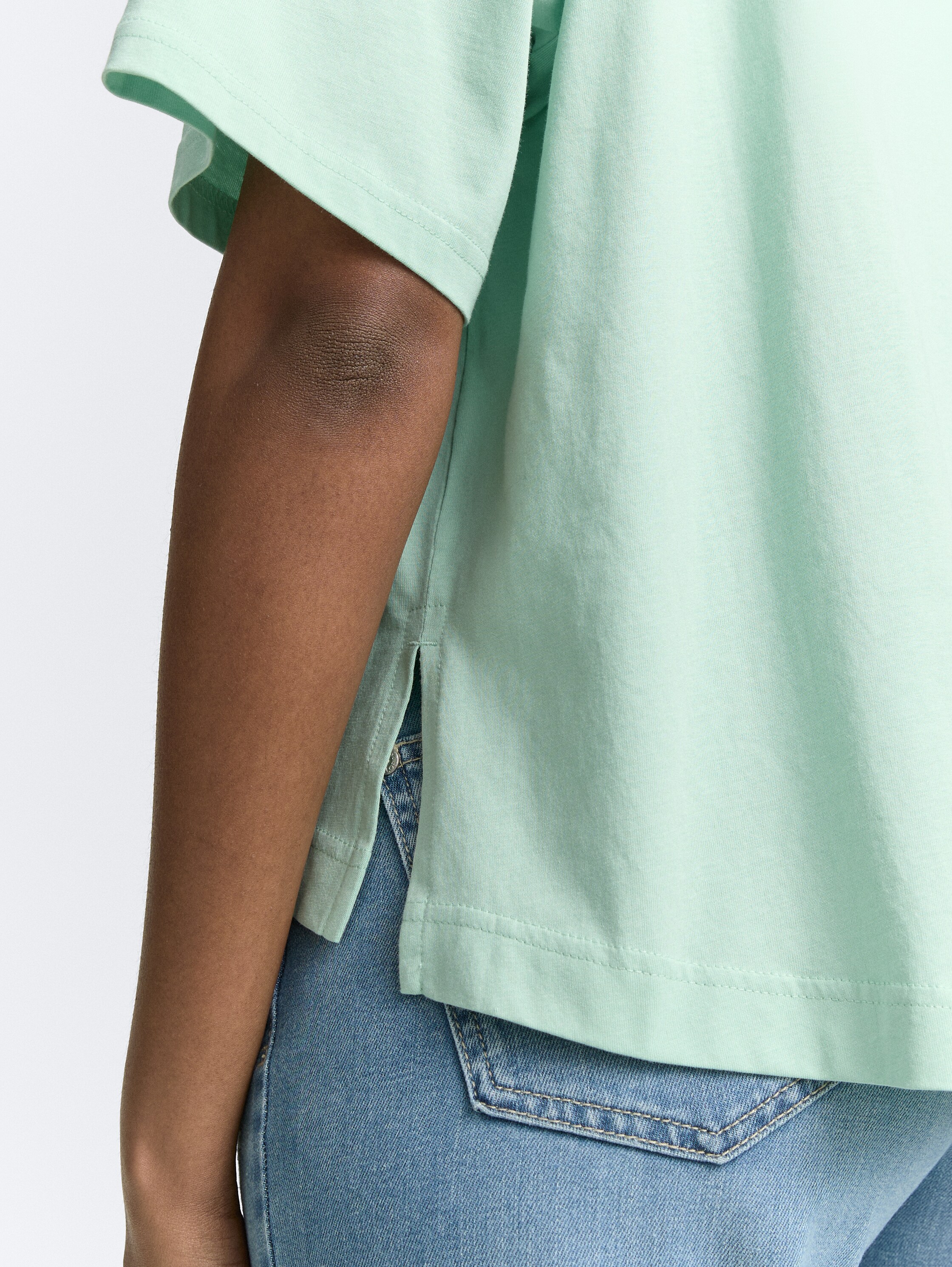T-shirt van oversized katoen - mint_jade_turqouise - 