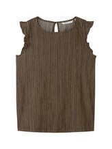 Geselecteerd, Losvallende top met volantmouwen door Tom Tailor, zwart