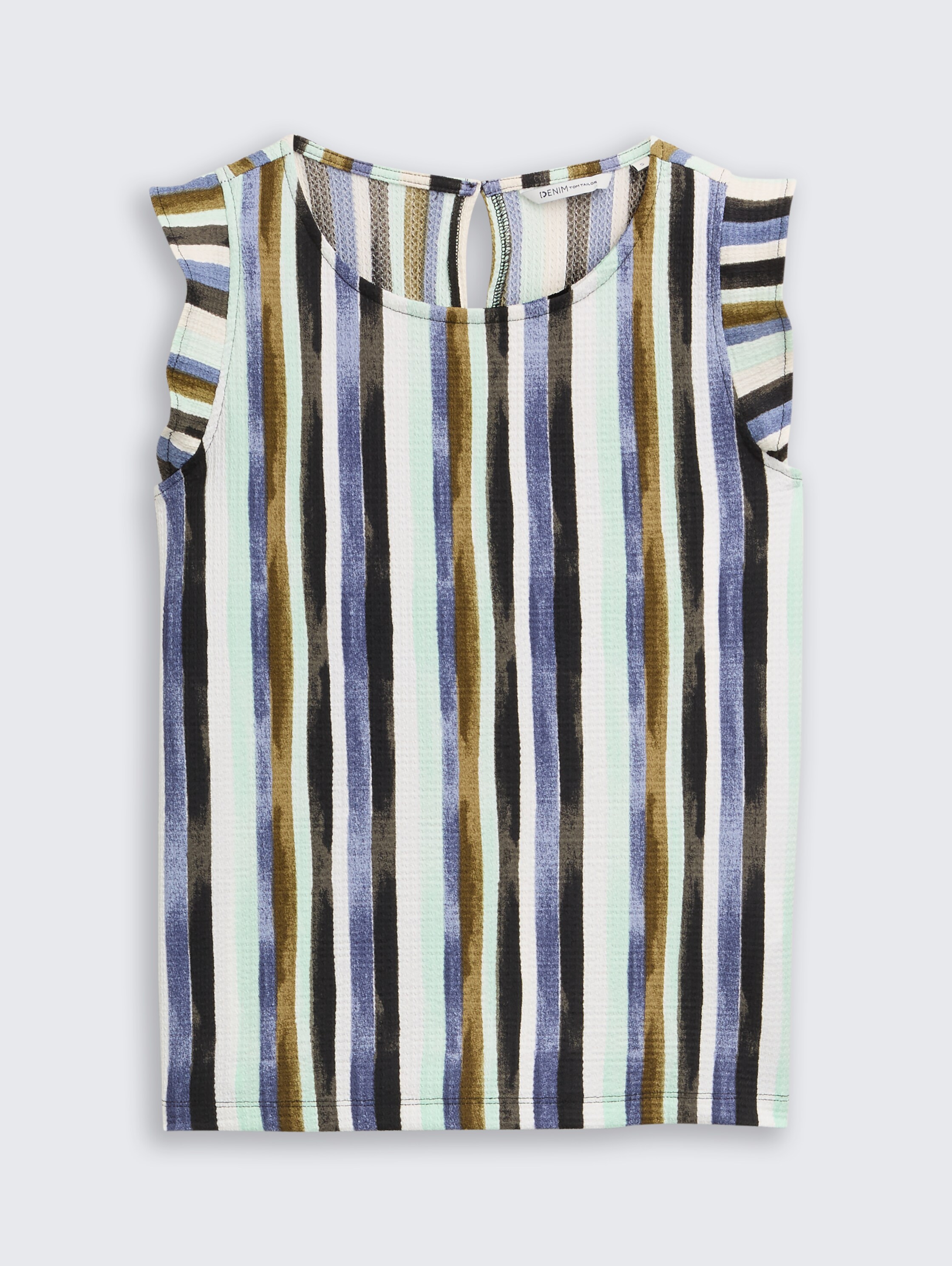 Loose Fit Top mit Volantärmeln - watercolor_stripe - 