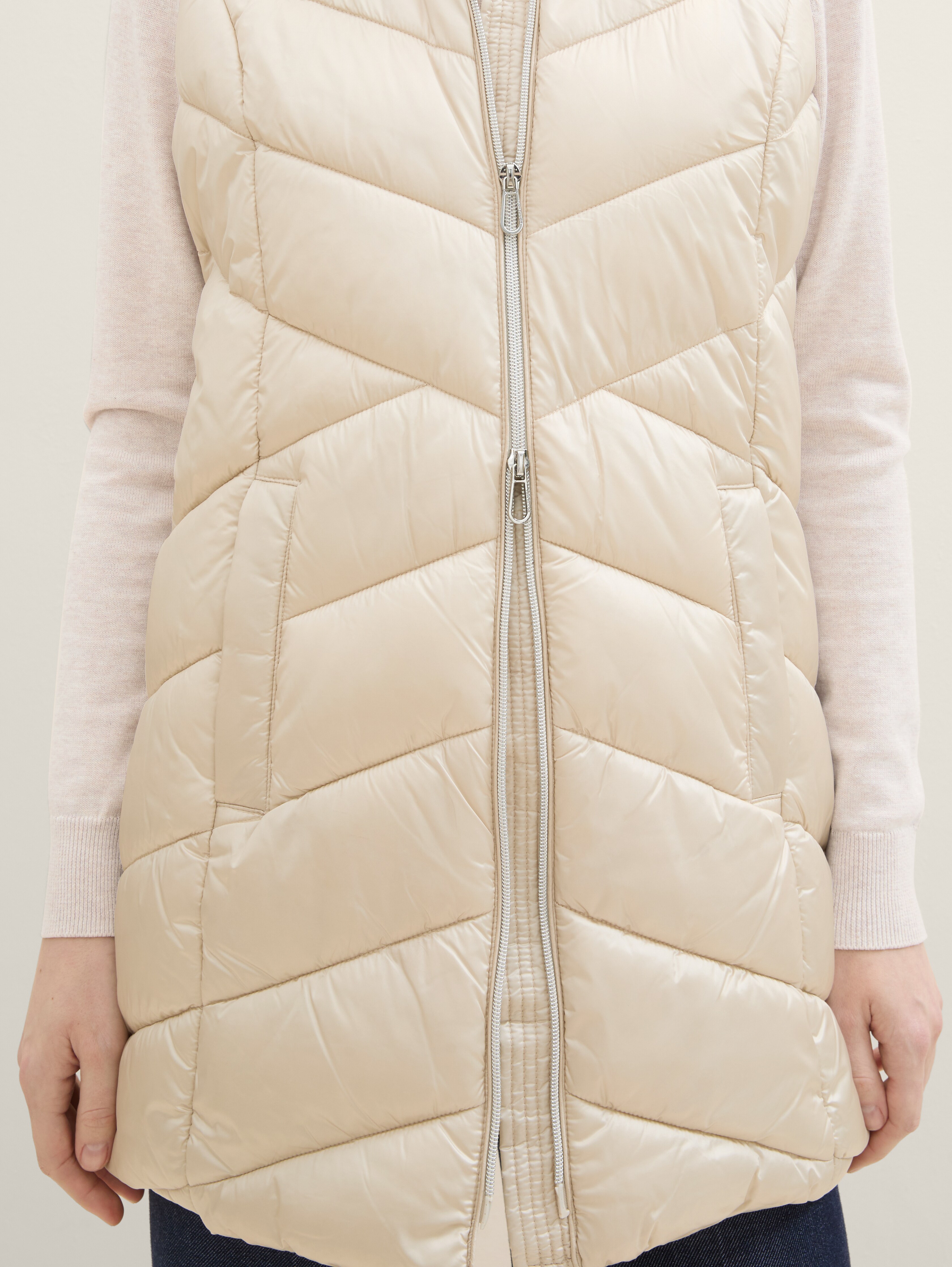 Long quilted waistcoat with a hood by Tom Tailor