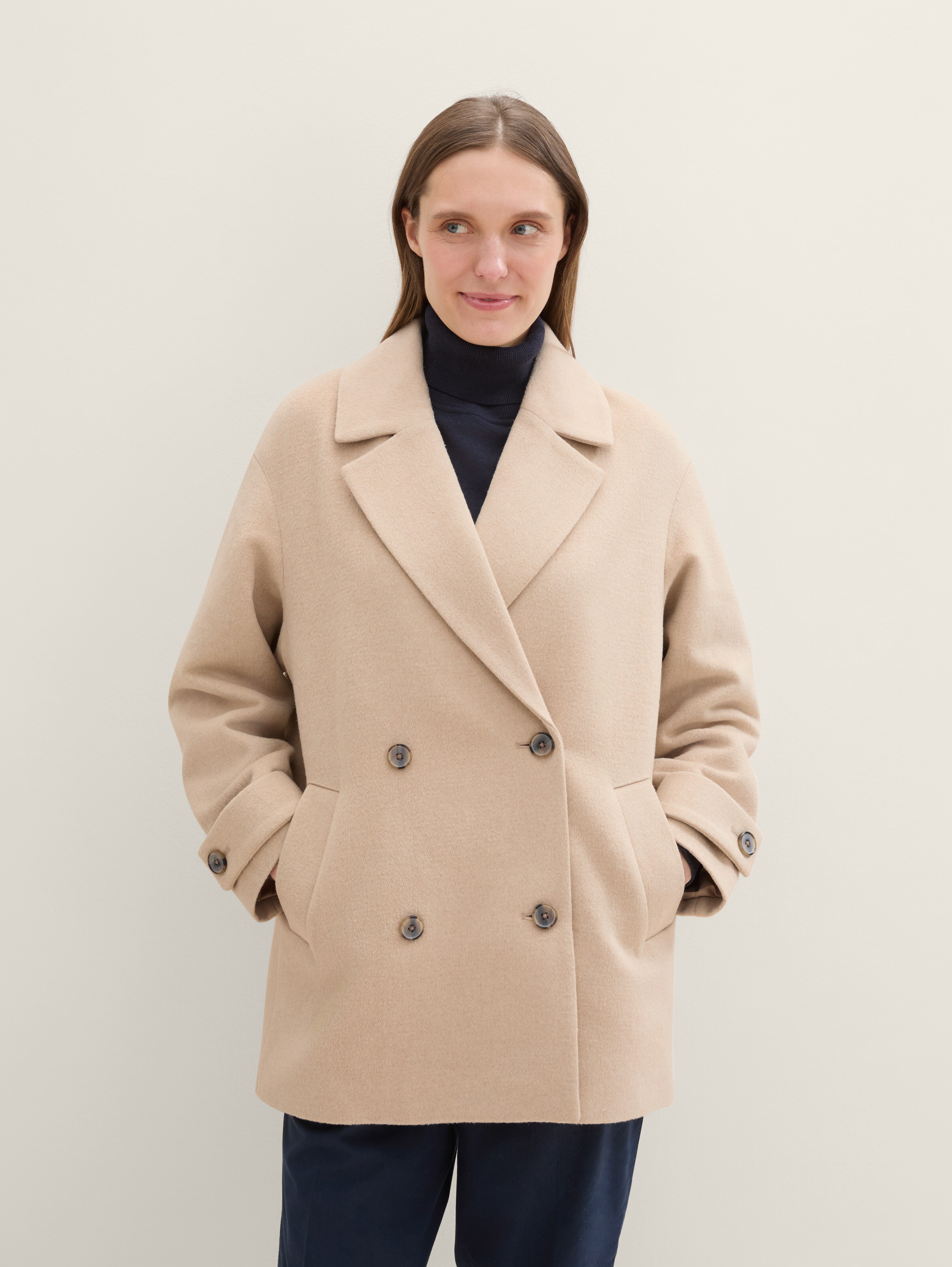Short coat in recycled wool by Tom Tailor