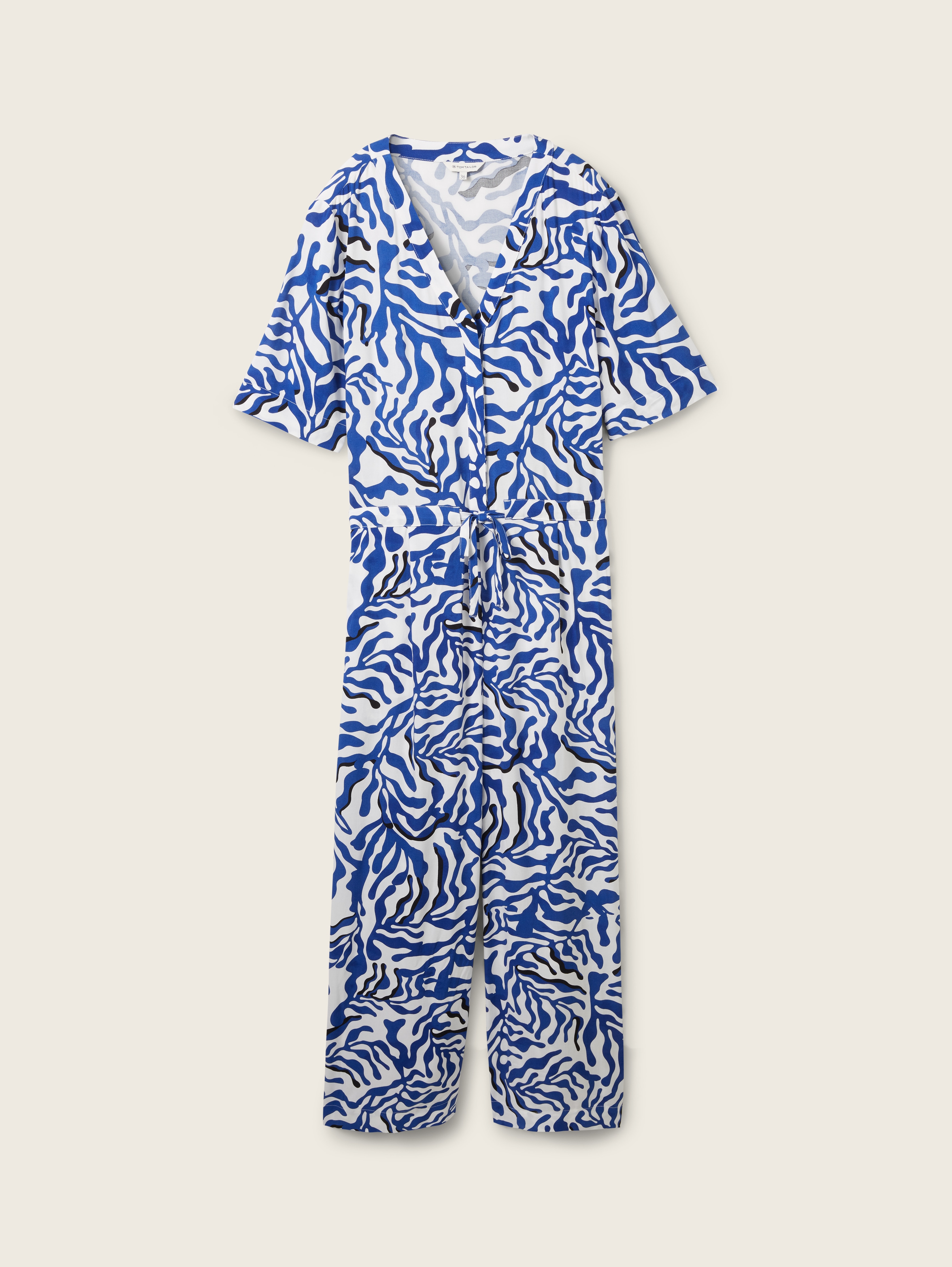 【PORTERNA】Aru cotton jumpsuit Patterned jumpsuit with a V-neckline by Tom Tailor