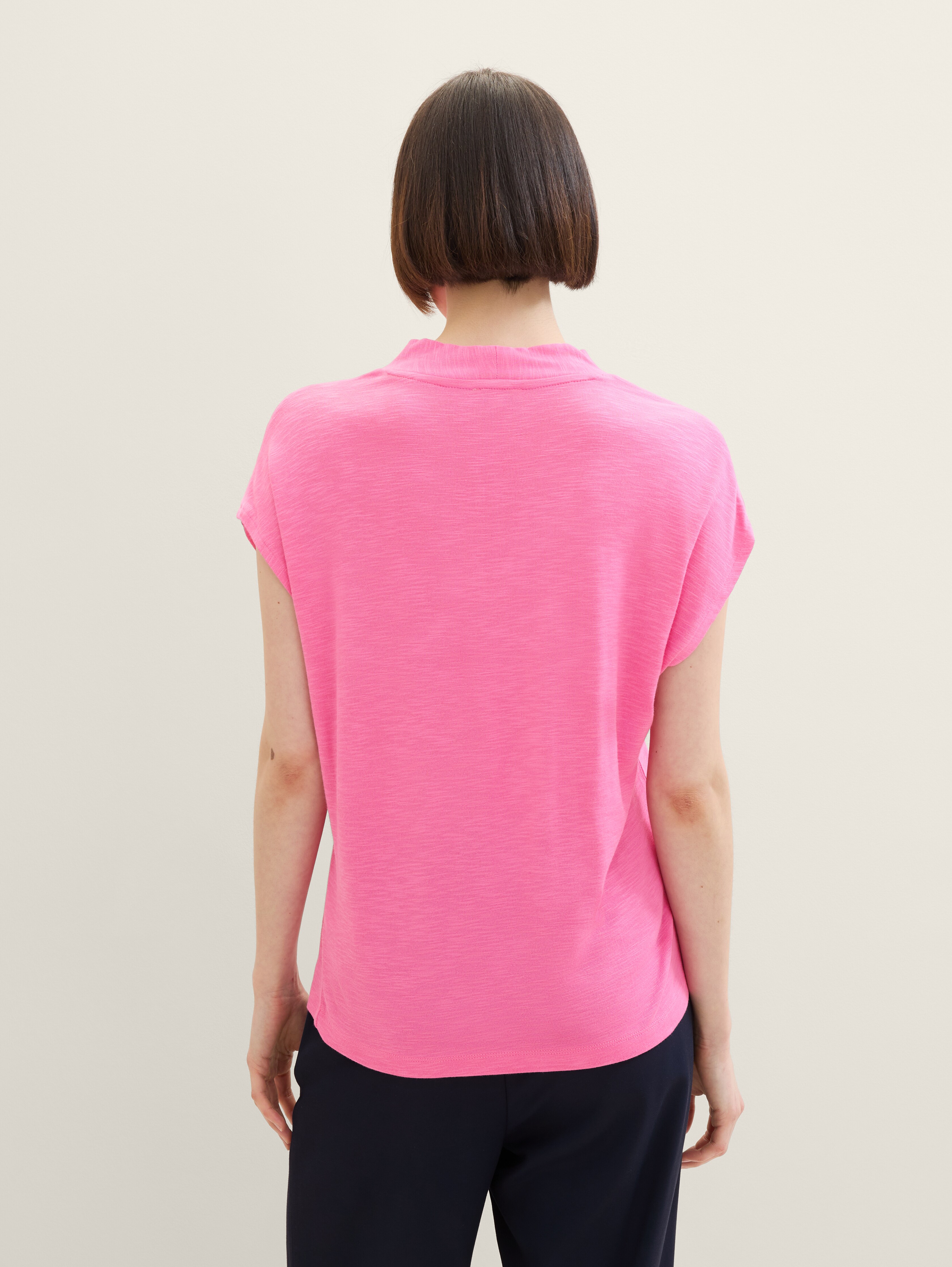 T-shirt with V-neck by Tom Tailor