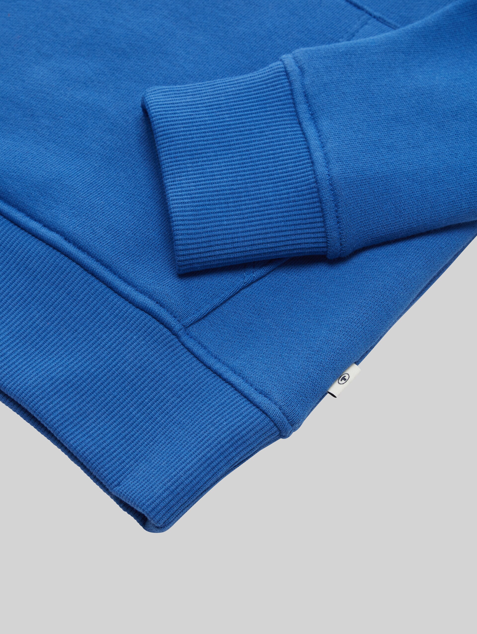 Hoodie sweatshirt with logo print - soft sapphire blue - Detail model view