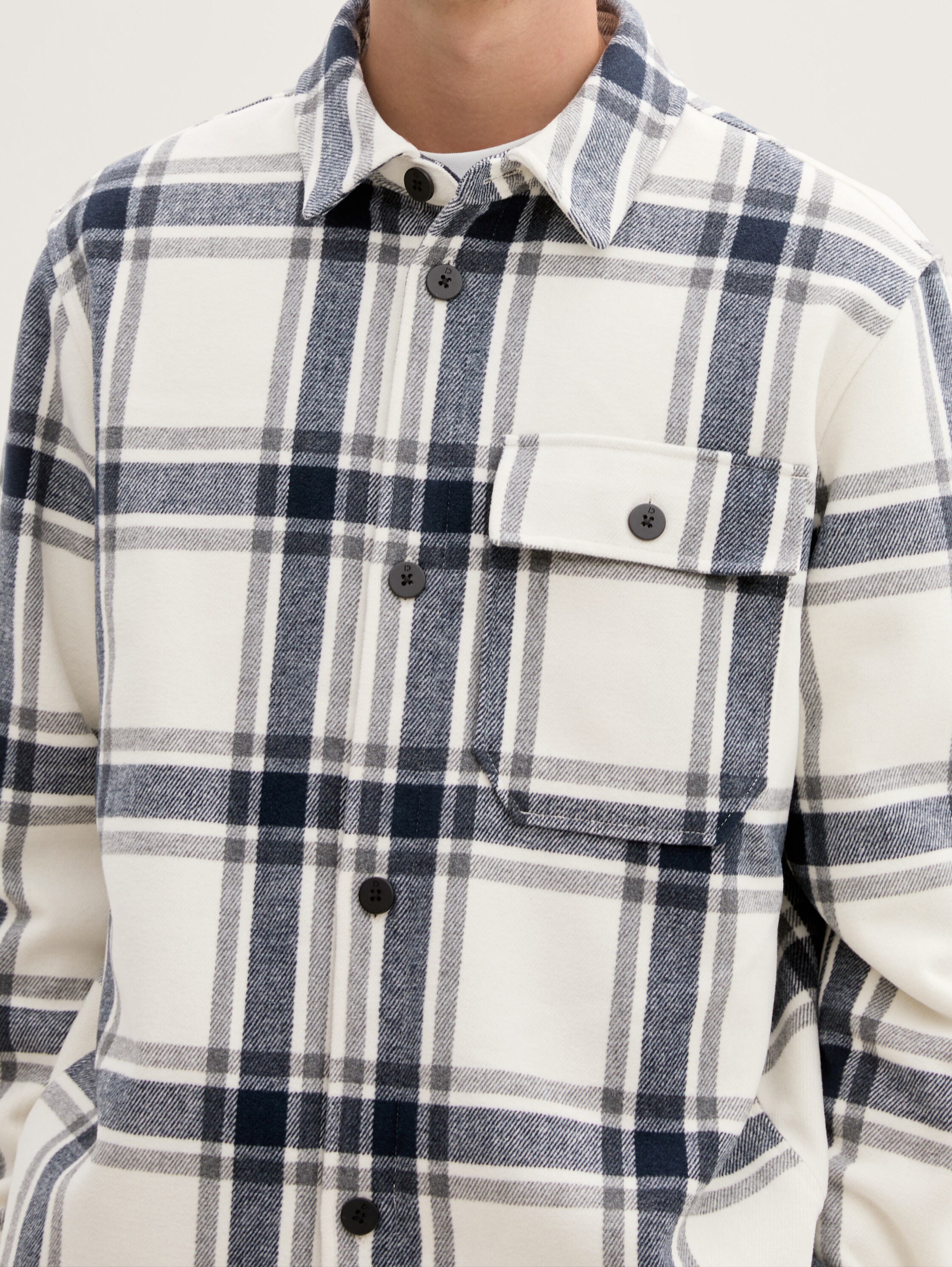 Checked overshirt - beige_wool_check - 