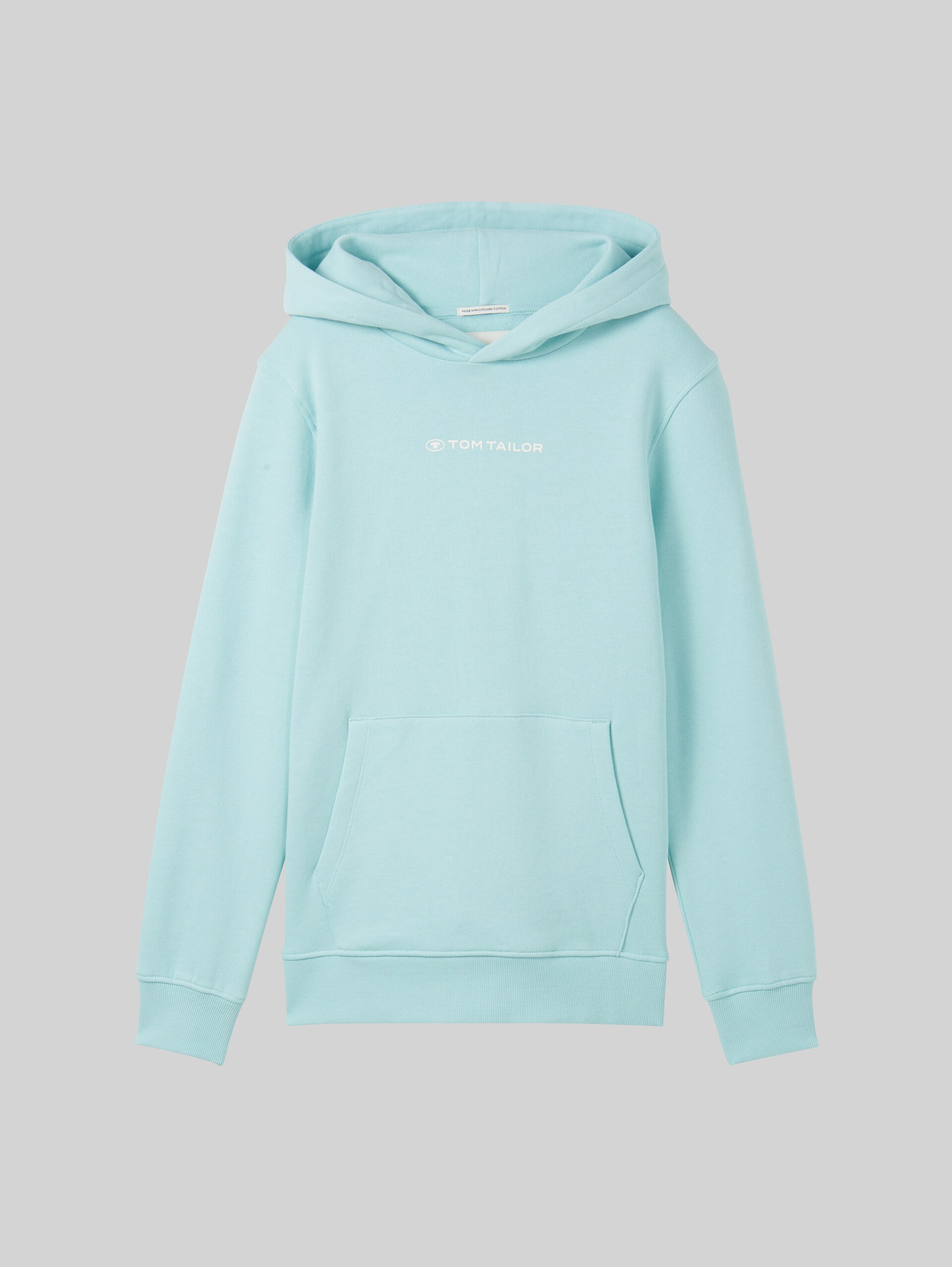 Hoodie Sweatshirt mit Logo-Print - pastel turquoise - Vorder-Produkt-Ansicht