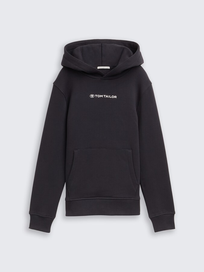 Hoodie sweatshirt with logo print by Teen Boys, coal grey