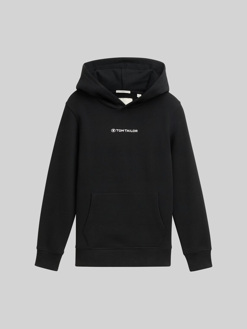 Hoodie-sweatshirt met logoprint door Teen Boys, heavy black