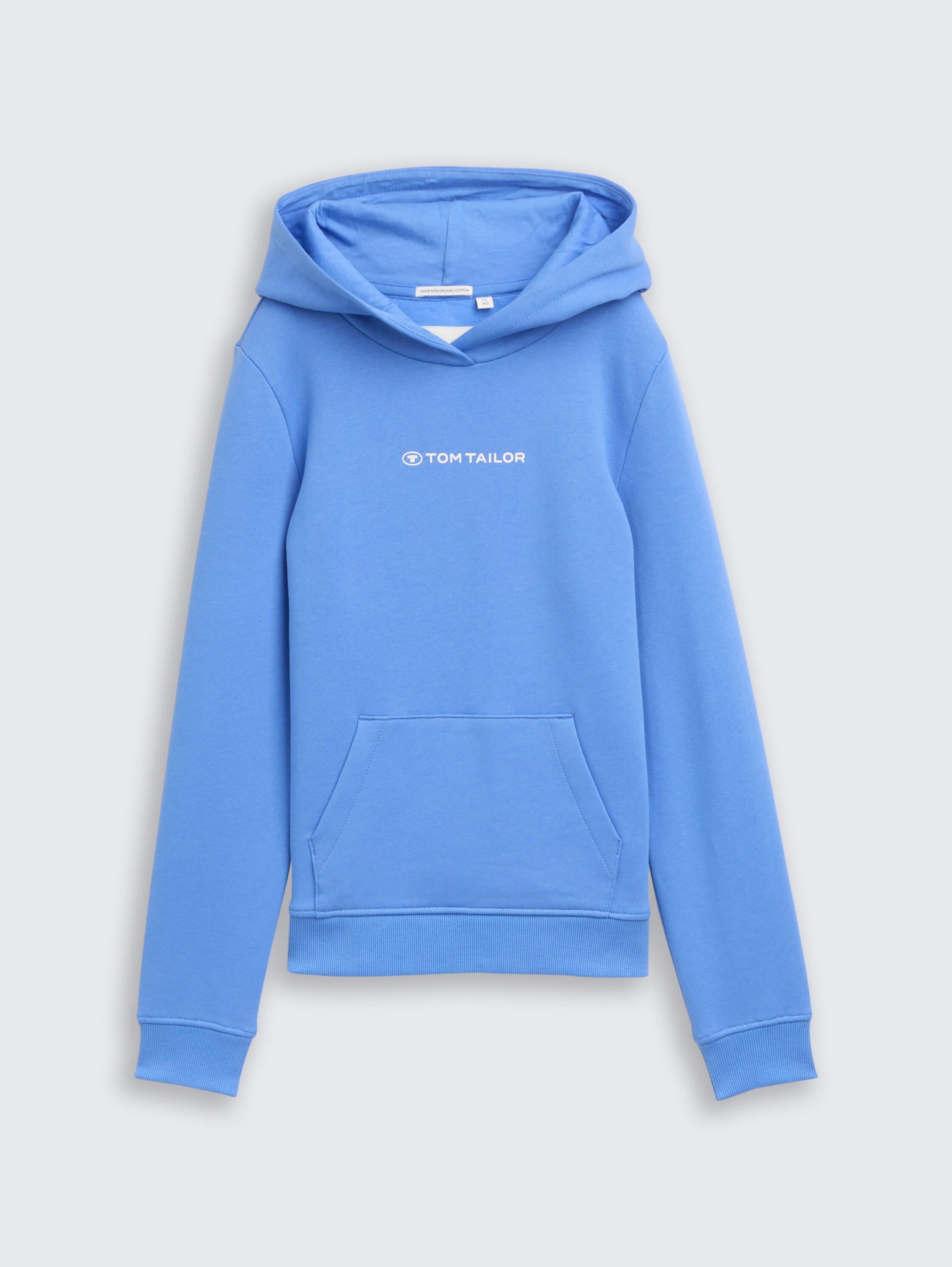 Hoodie Sweatshirt mit Logo-Print - blau - Vorder-Produkt-Ansicht