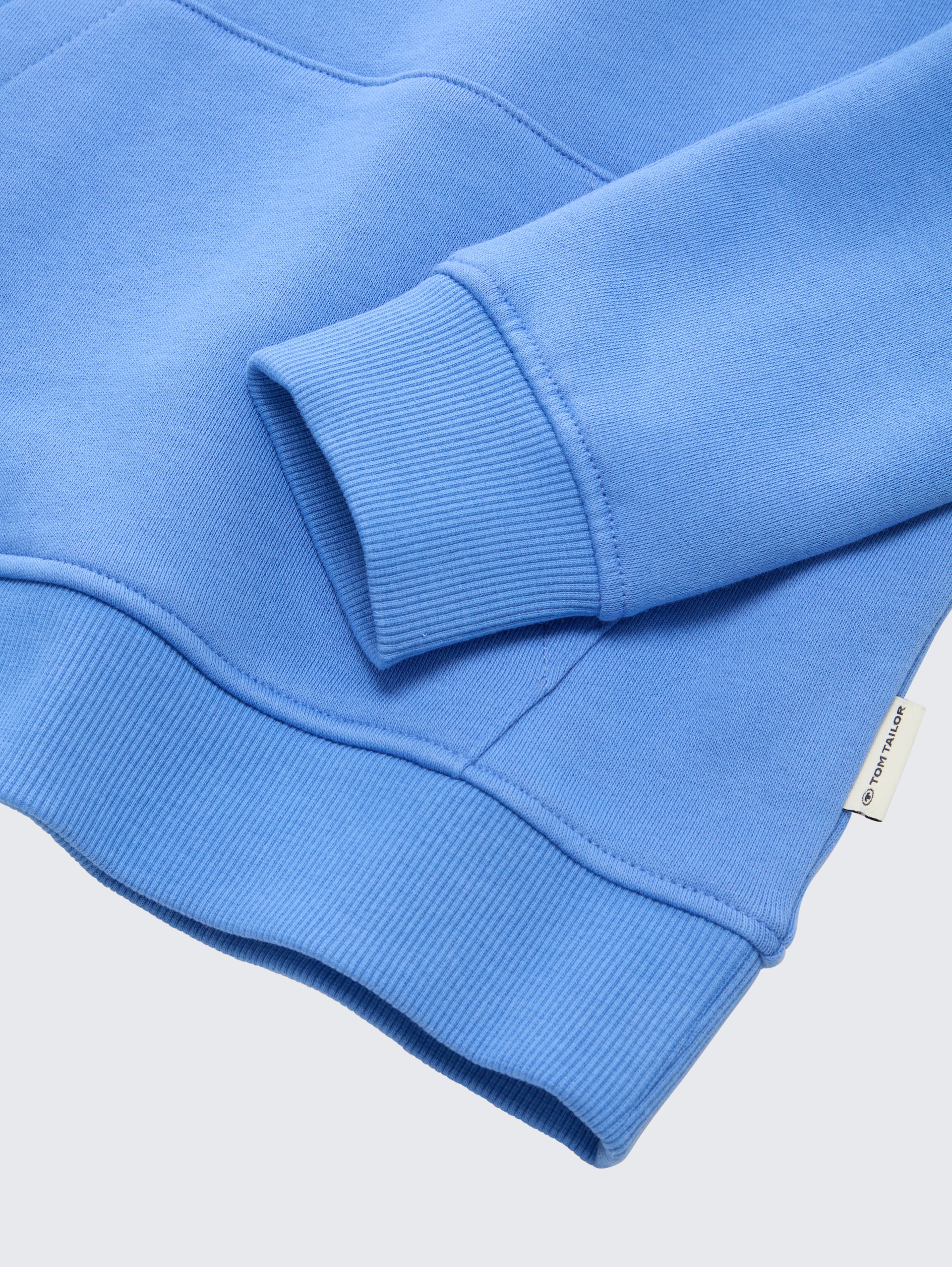 Hoodie Sweatshirt mit Logo-Print - sicilian blue - Detail-Model-Ansicht