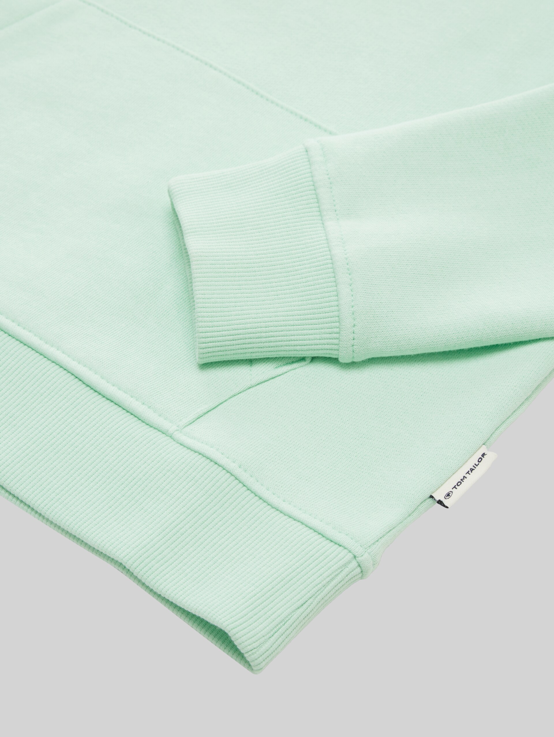 Hoodie sweatshirt with logo print - soft bright green - Detail model view