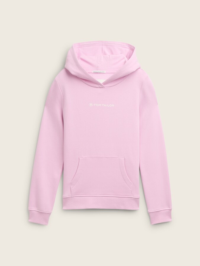 Hoodie-sweatshirt met logoprint door Teen Girls, dreamy lavender