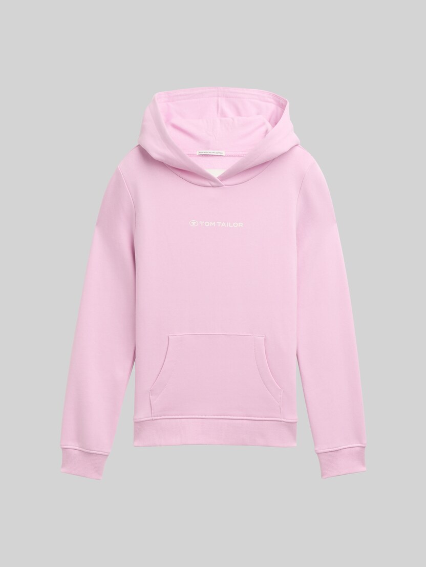 Hoodie-sweatshirt met logoprint door Teen Girls, dreamy lavender