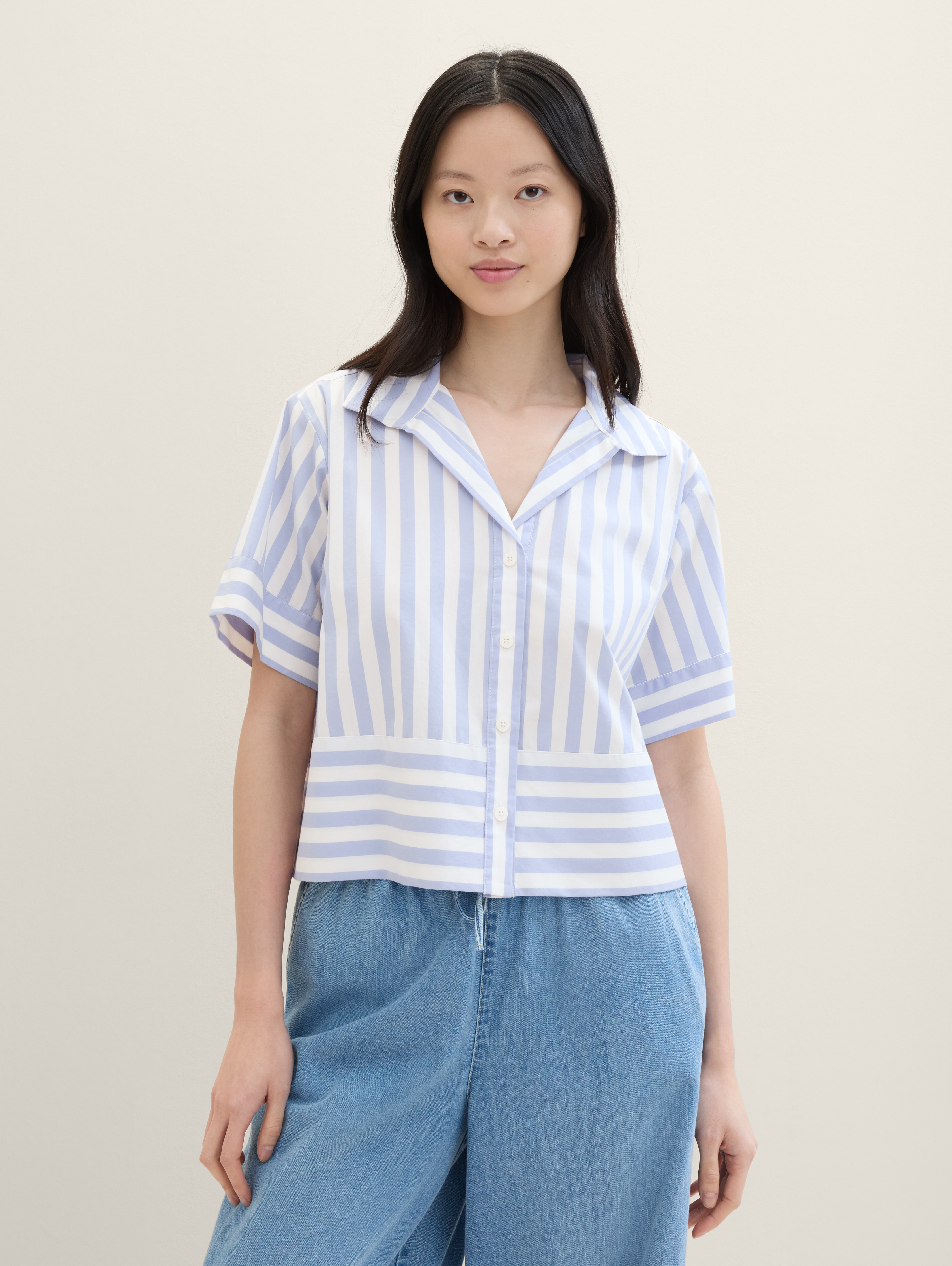 Shirt blouse with stripe pattern by Tom Tailor