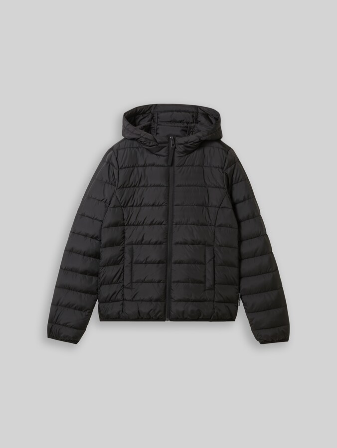 Lightweight Steppjacke mit Kapuze von Denim Female, deep black