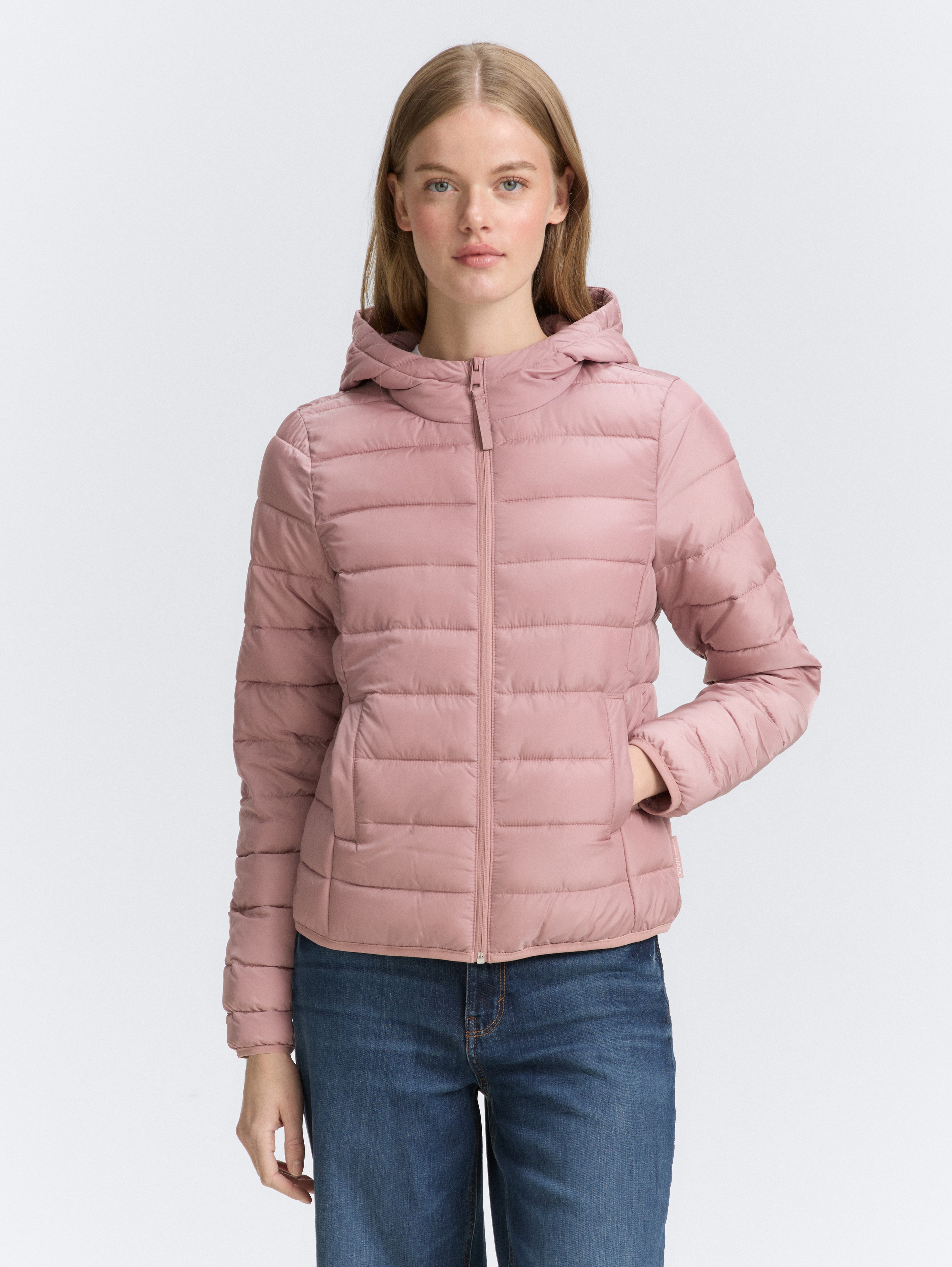 Lightweight Steppjacke mit Kapuze von Denim Female, bristly rose