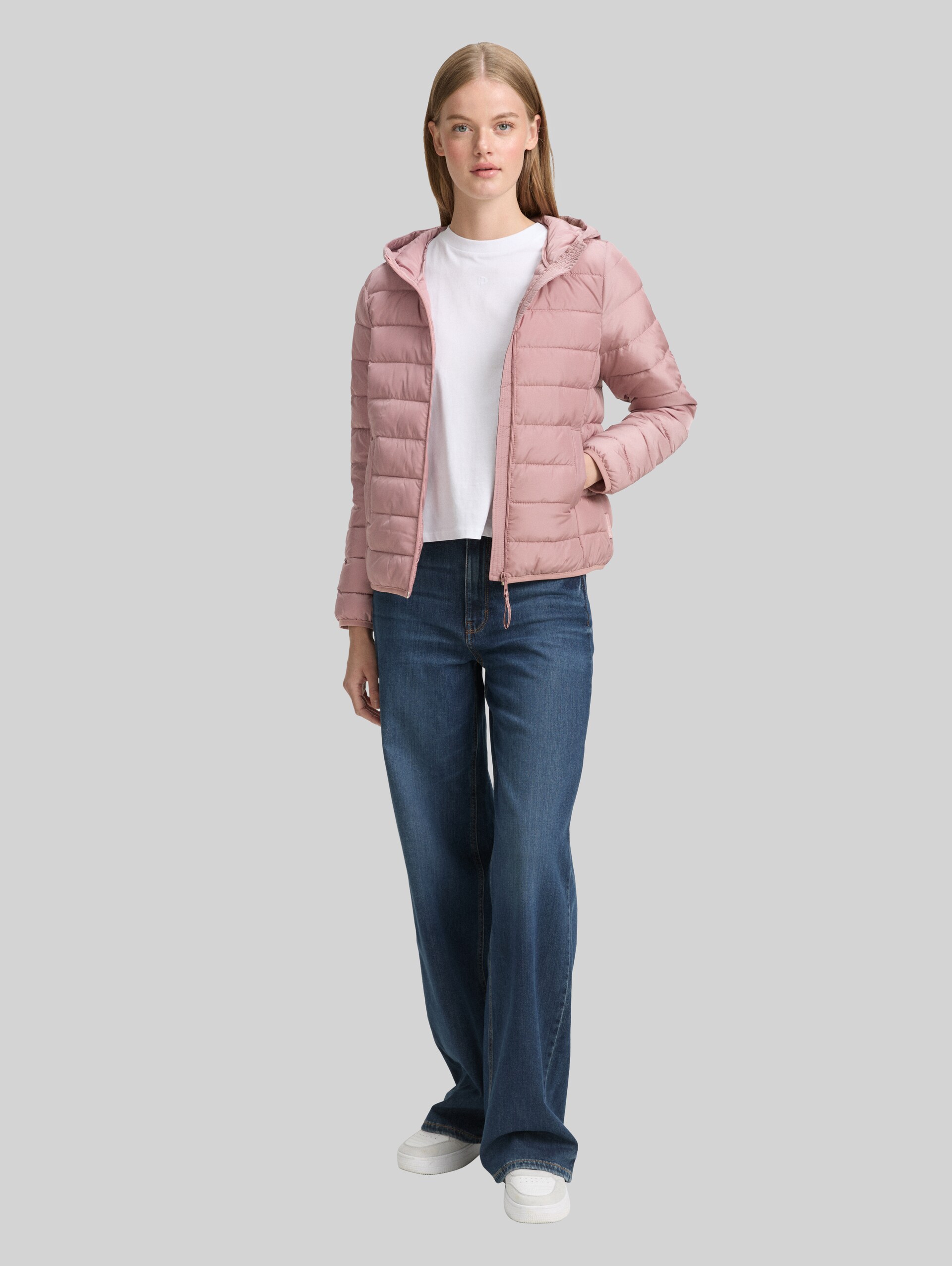 Lightweight Steppjacke mit Kapuze - bristly rose - seitliche Model-Ansicht