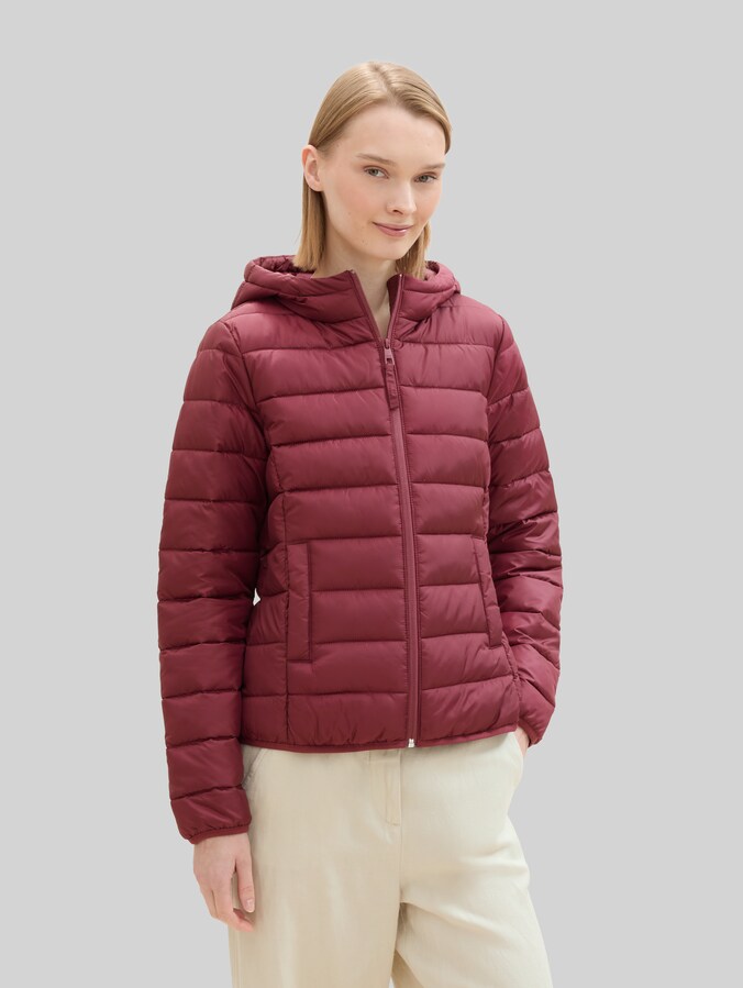 TOM TAILOR Giacca Trapuntata Leggera Donna - Piumino Idrorepellente Con Fibre Riciclate, Colore Mogano, Taglia M