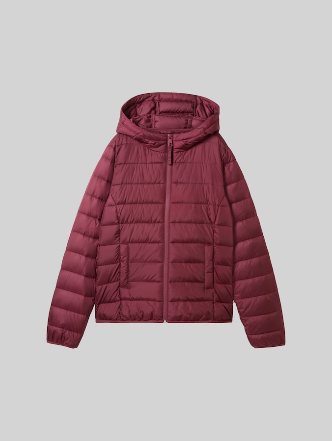 Lightweight Steppjacke mit Kapuze von Denim Female, deep wine red