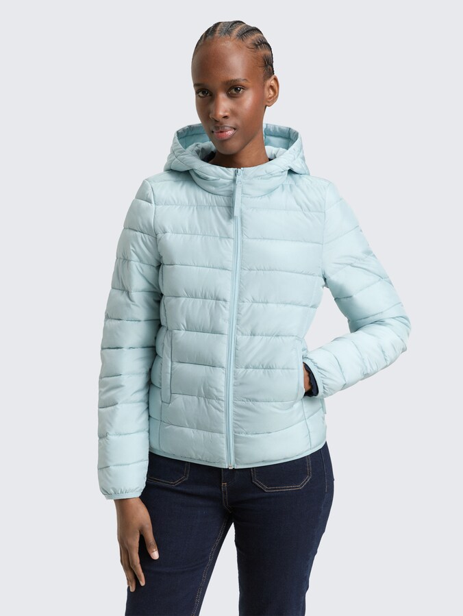 Lightweight quilted jacket with hood by Denim Female, new ice blue