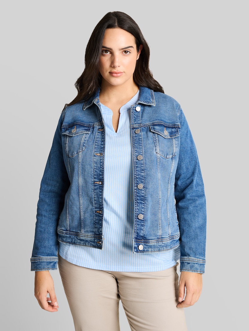 Plus Size - Jeansjacke mit Bio-Baumwolle von Women Plus Size, Blue Denim