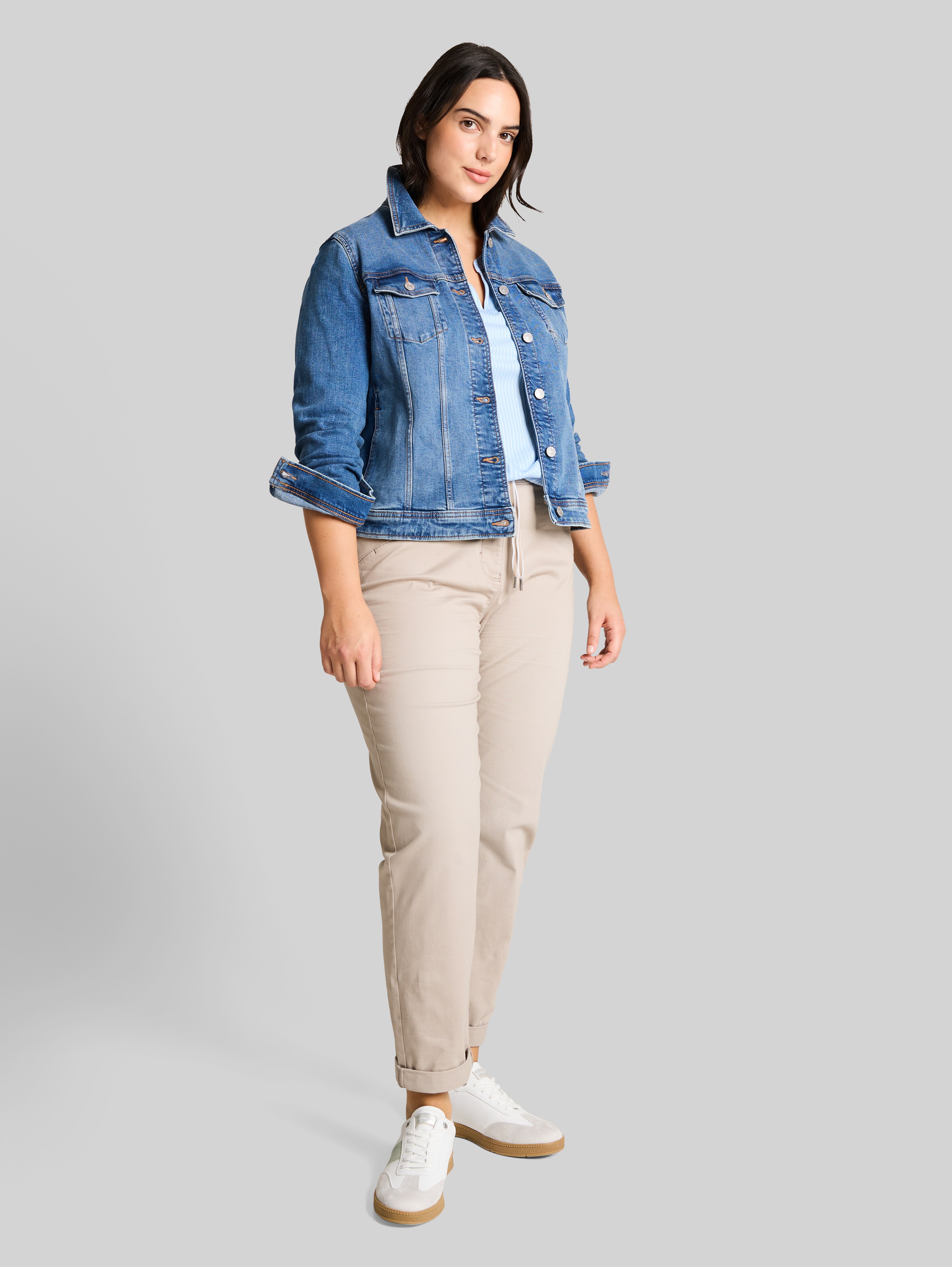 Plus Size - Denim Jacket with Organic Cotton in blue by Tom Tailor