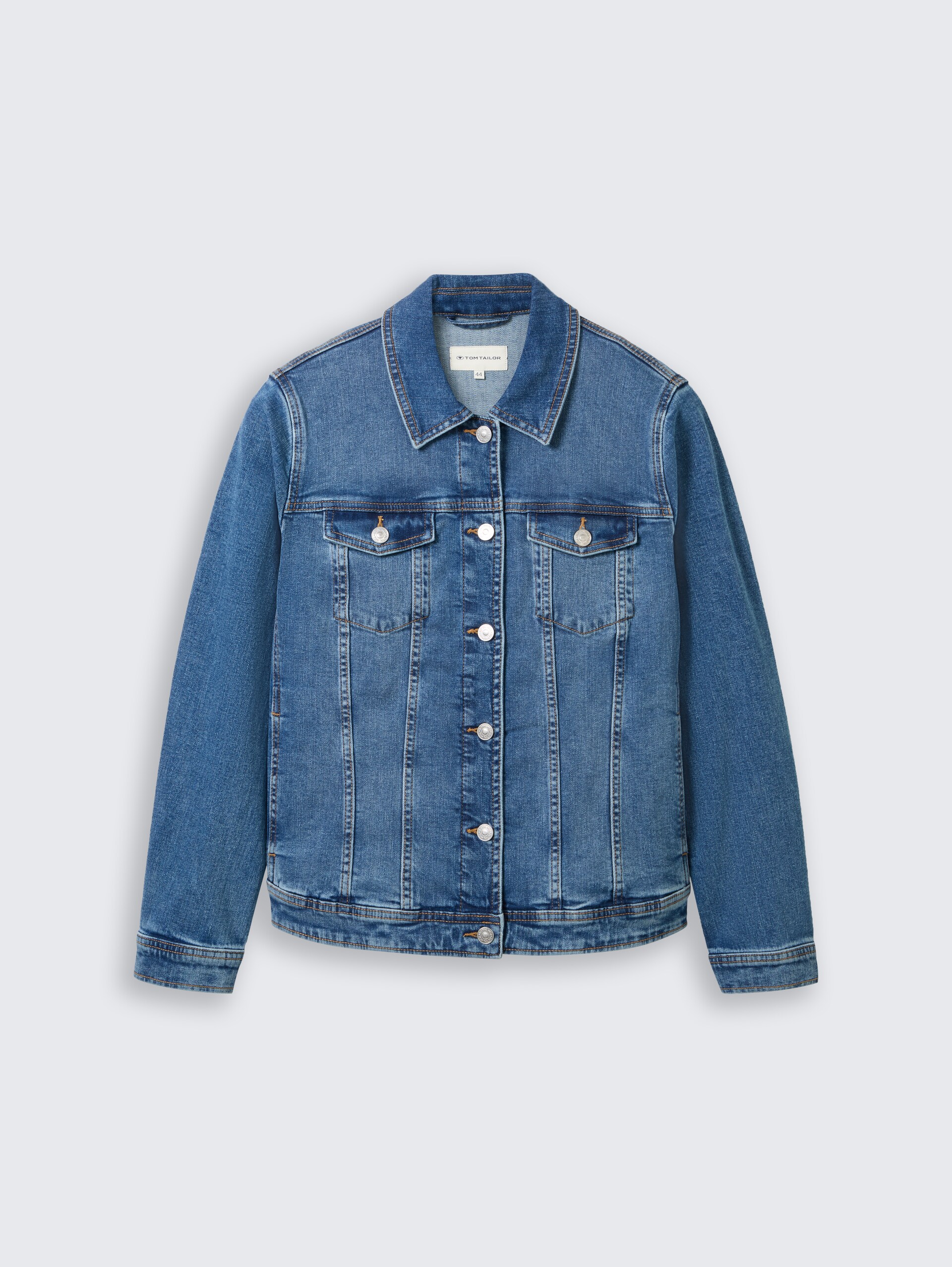Plus Size - Jeansjacke mit Bio-Baumwolle - Blue Denim - Vorder-Produkt-Ansicht