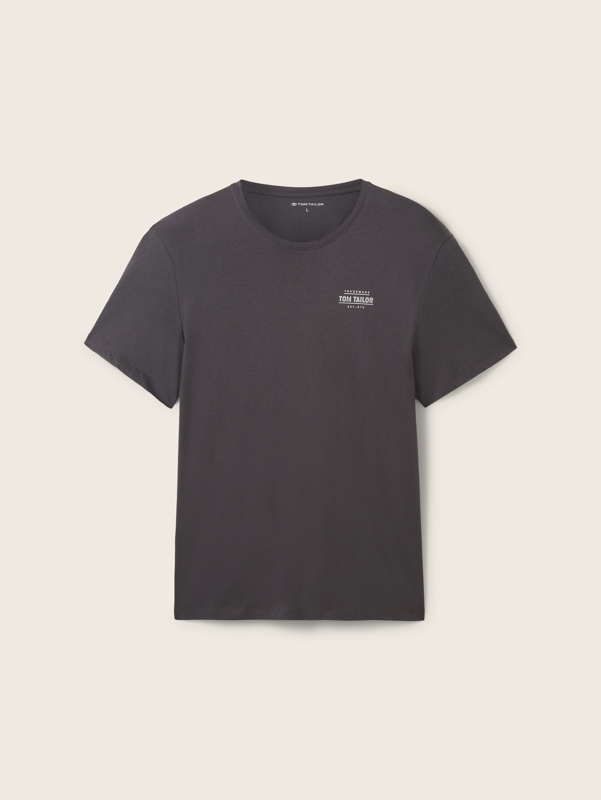 T-Shirt mit Logo Print - Tarmac Grey - Vorder-Produkt-Ansicht