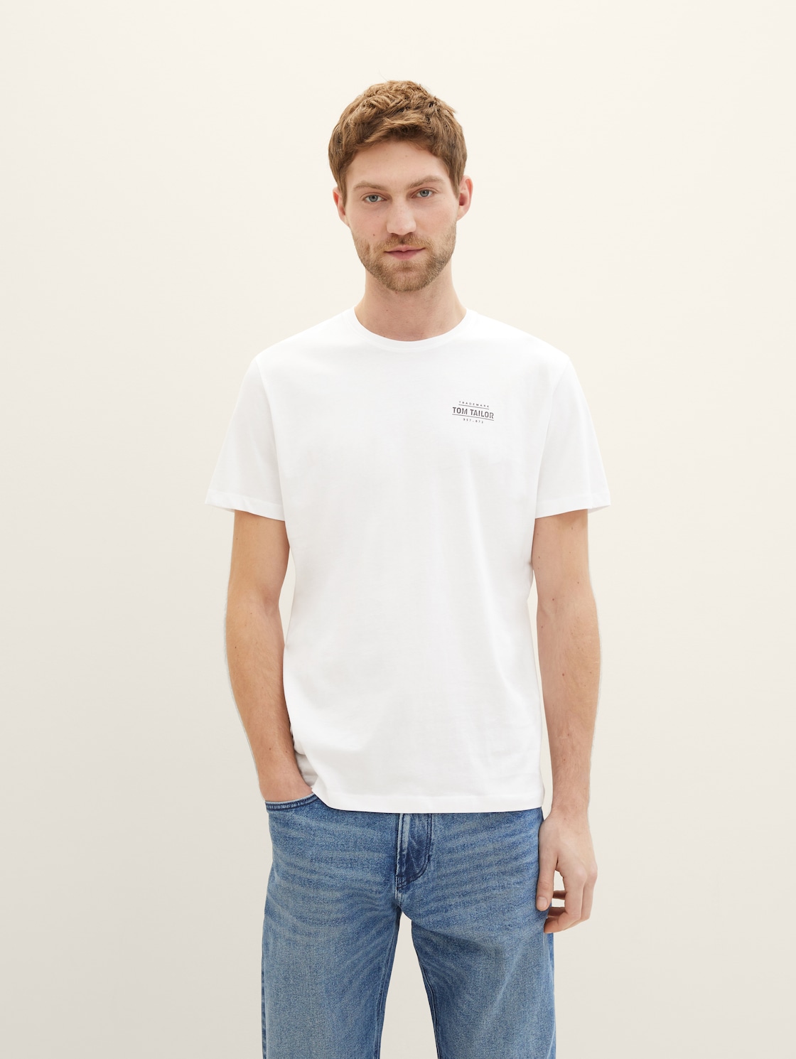 T-Shirt mit Logo Print - White