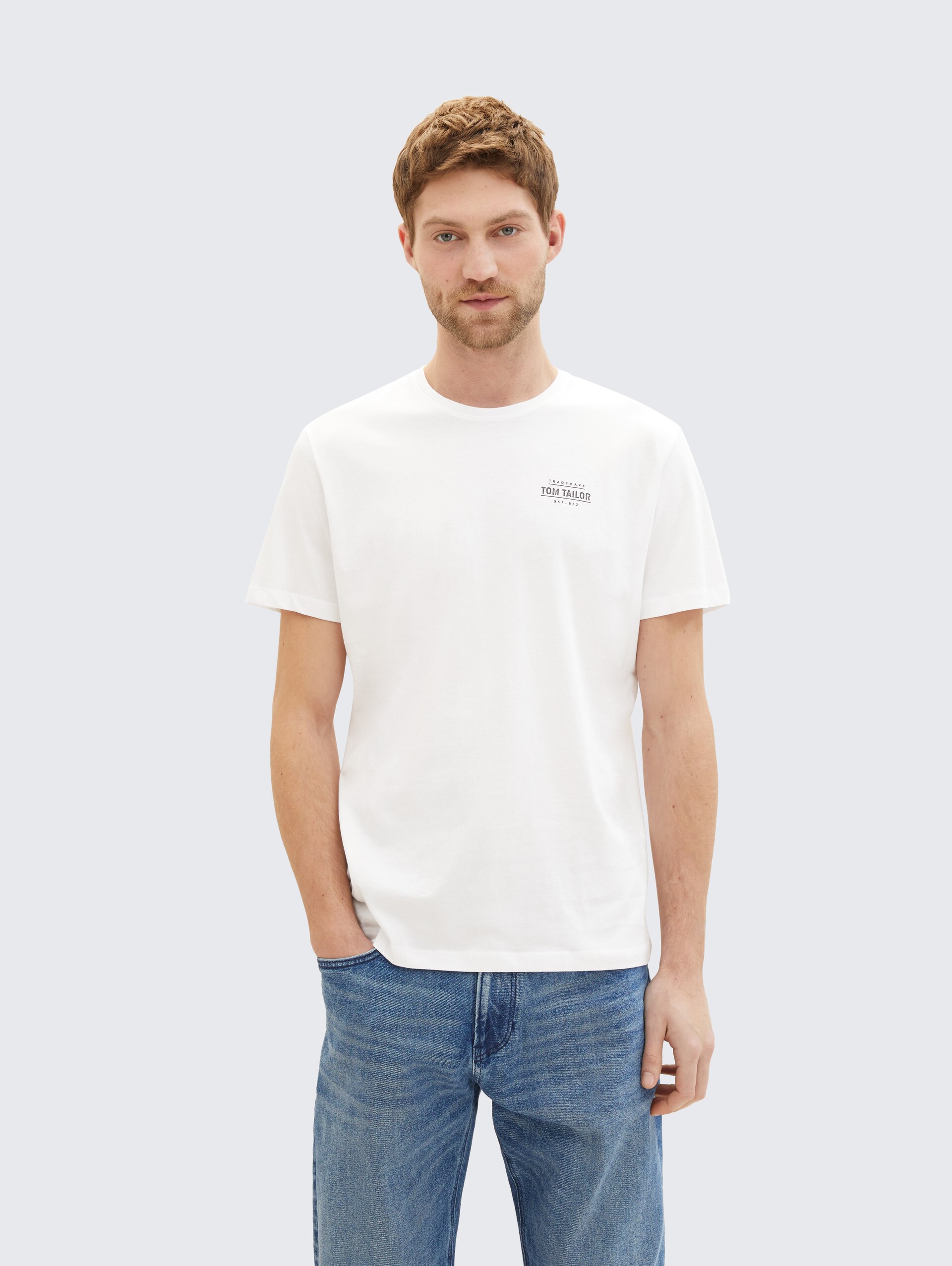 T-Shirt mit Logo Print - White
