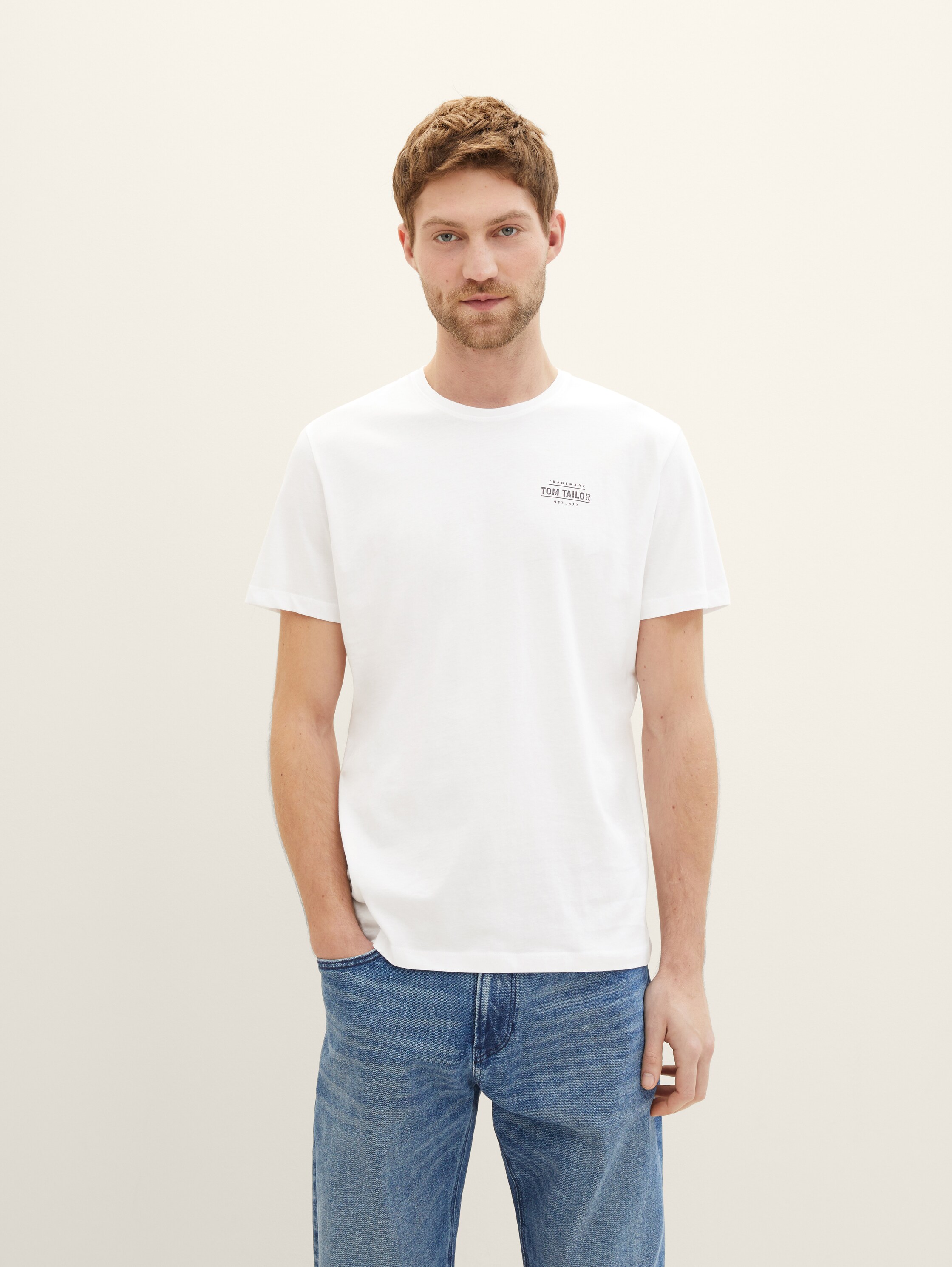 T-shirt with logo print - white - 