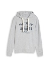 Ausgewählt, Hoodie Sweatshirt mit Logo Print von Tom Tailor, grau